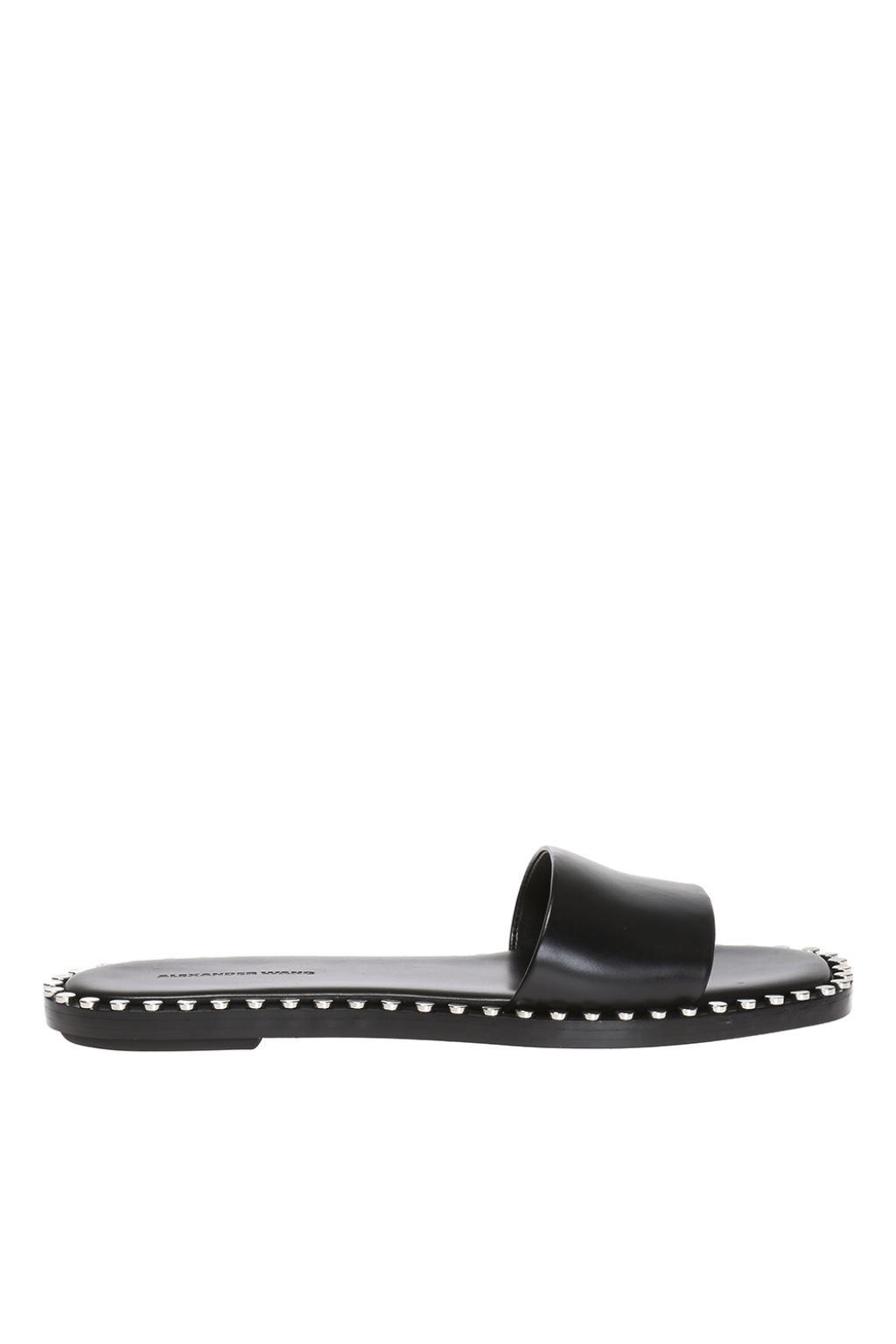 Alexander Wang Leather 'lola' Slides in Black - Lyst