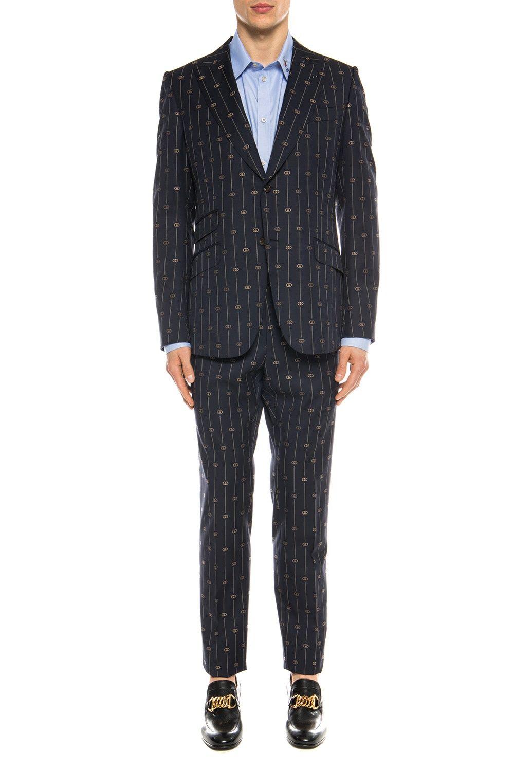 Gucci GG Logo Suit in Blue for Men | Lyst
