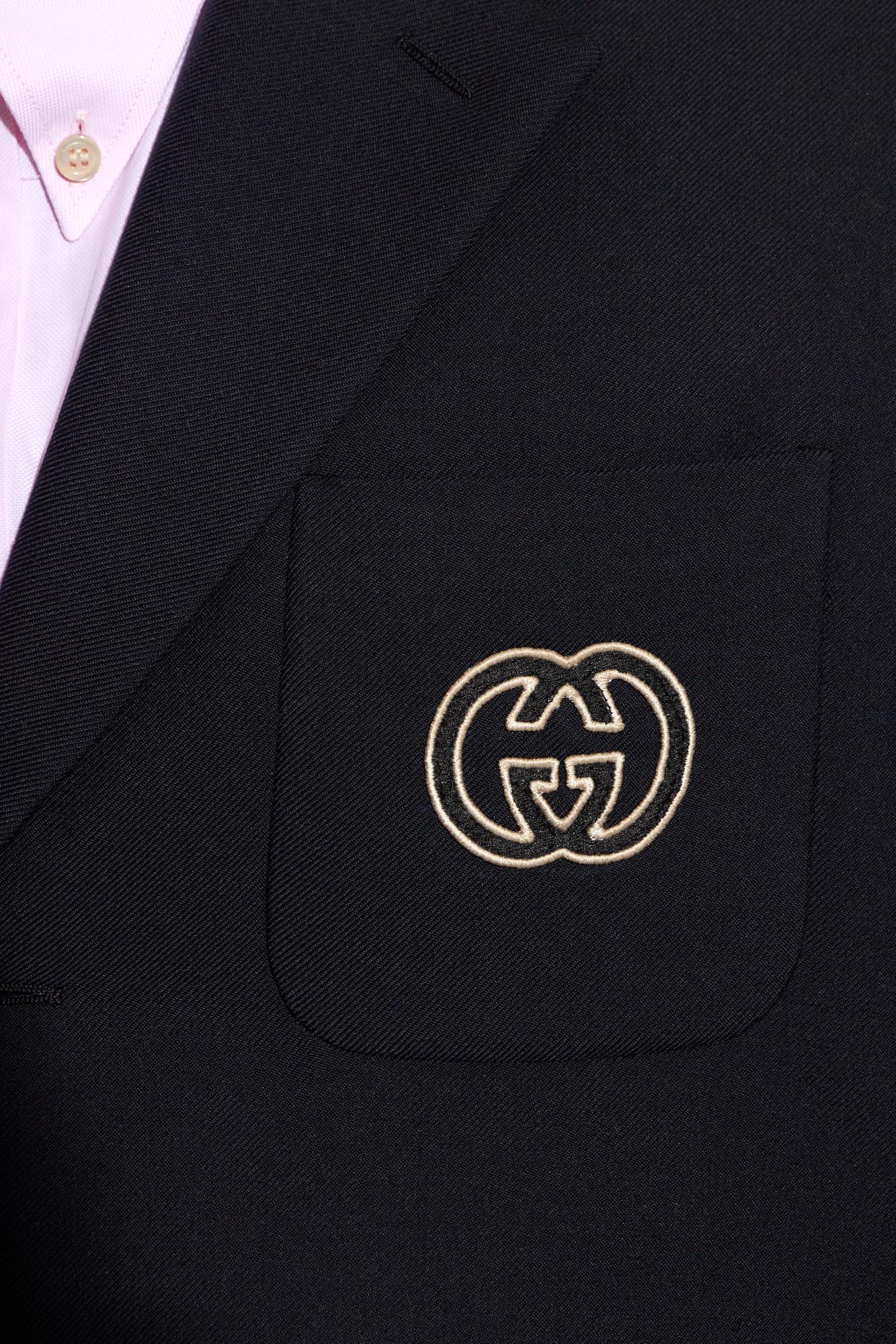 Gucci Blazer With Monogram in Blue for Men Lyst UK