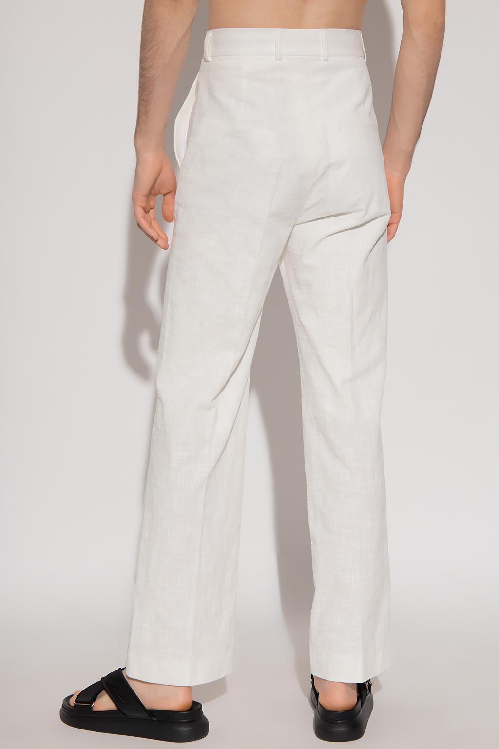 Bottoms | Pakistani fashion, White trouser, Trouser design