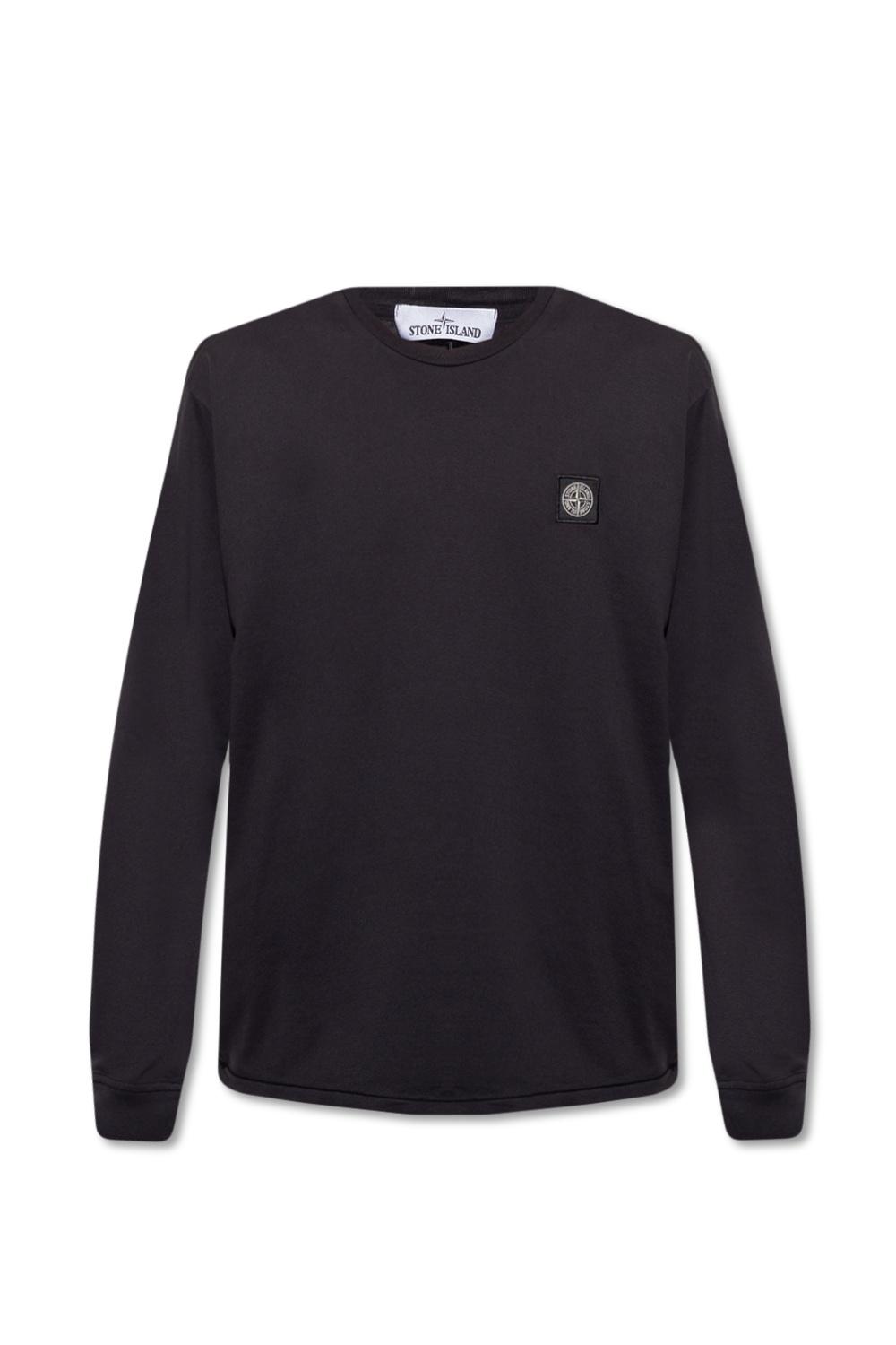 Stone Island Cotton Long-sleeved T-shirt in Black for Men | Lyst