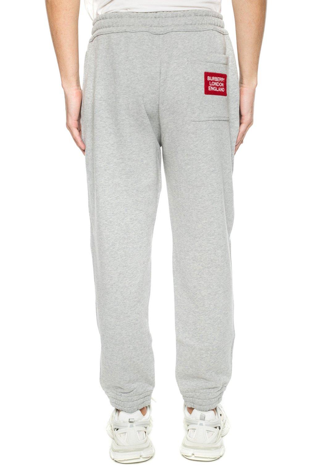 Burberry Cotton Logo Sweatpants Grey in 