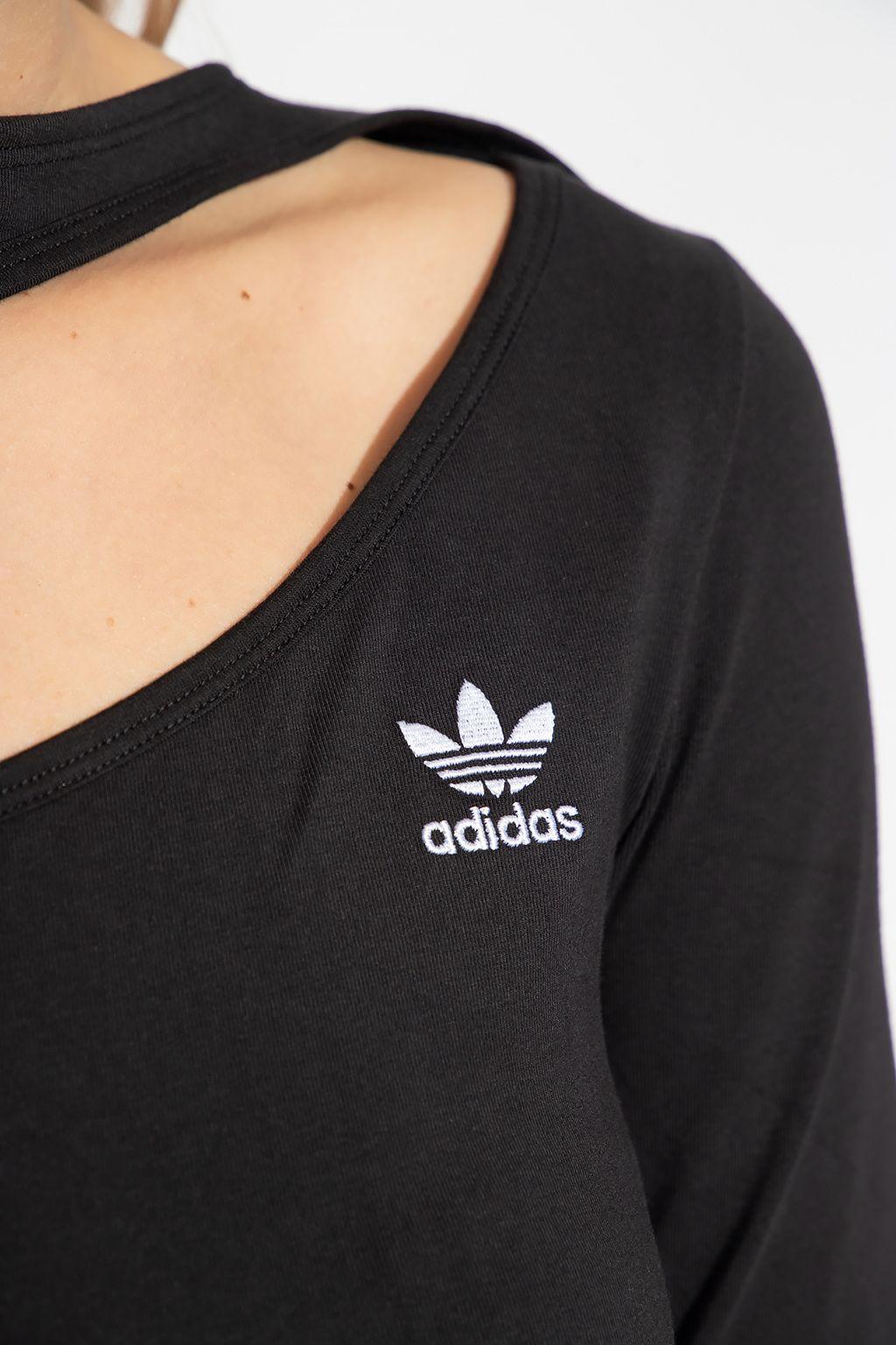 adidas Originals Top With Cut-out in Black | Lyst
