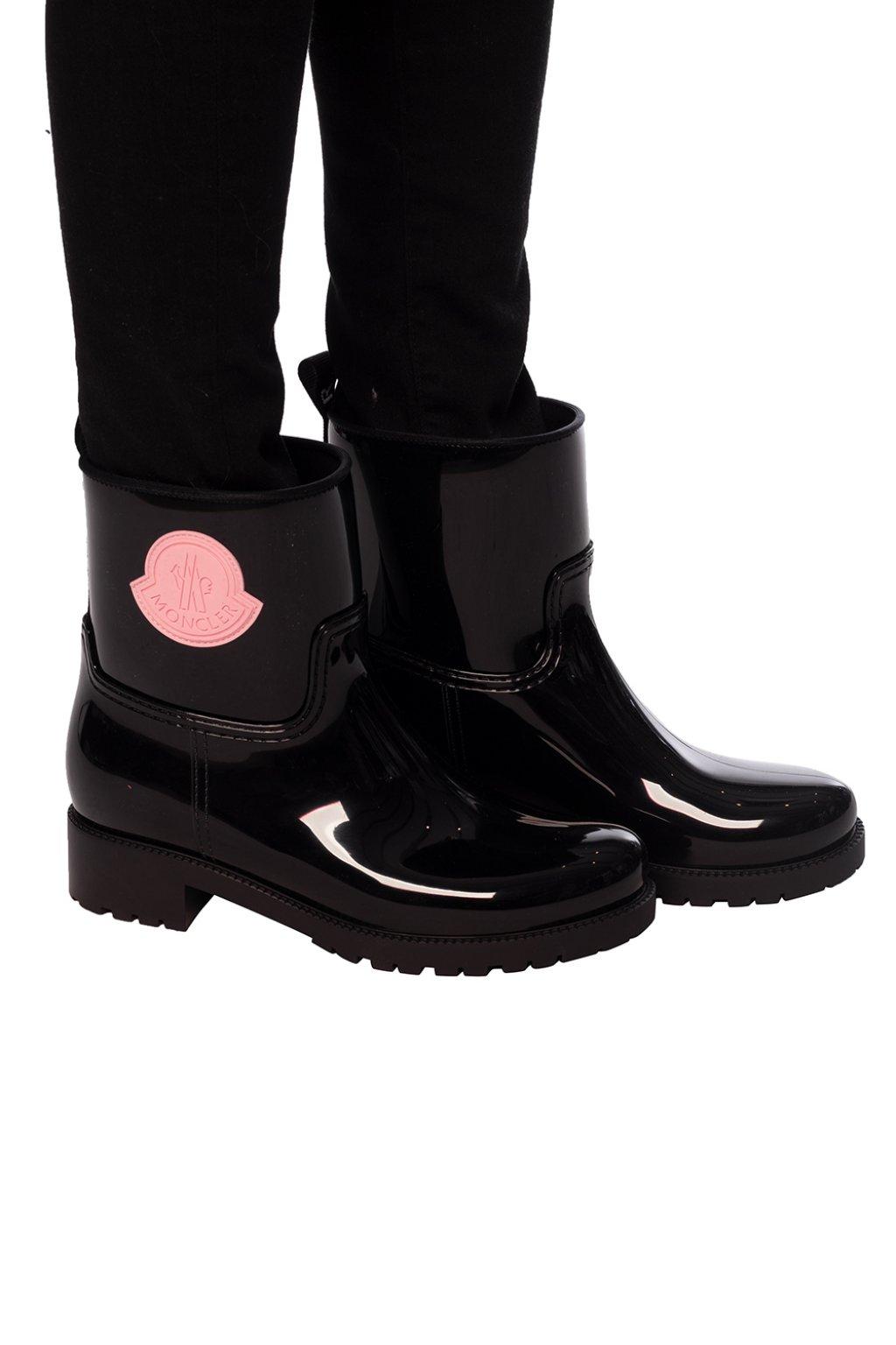 Moncler Ginette Logo Waterproof Rain Boot in Black - Lyst