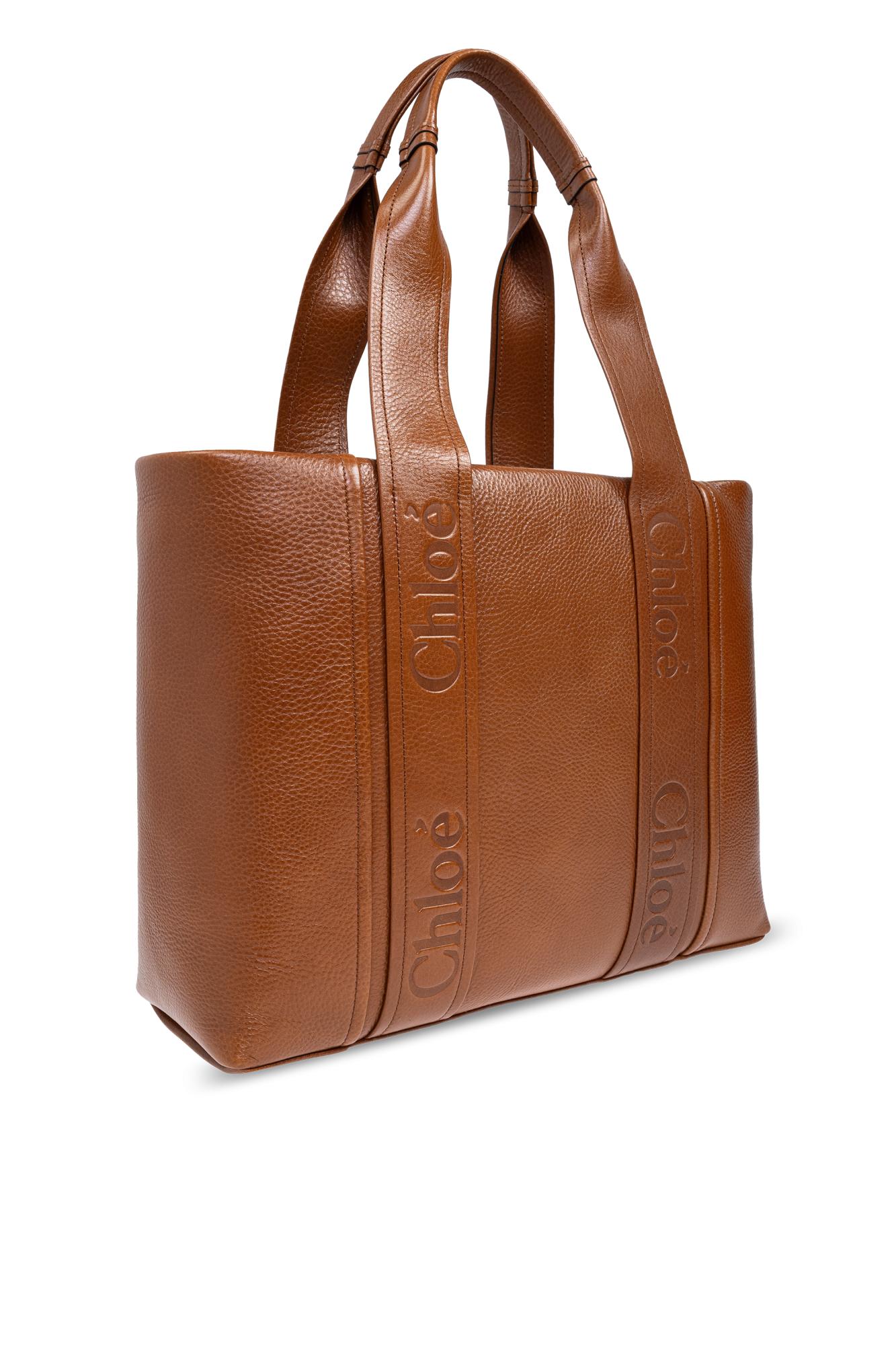 ☆Chloe☆ Medium WOODY Tote トートバッグ BROWN MULTI♪ Woody Tote Bag | Blend Fashion and Practicality | Chloé US