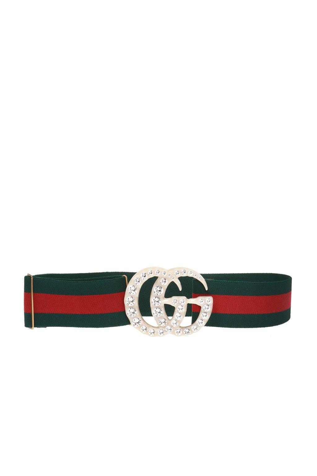 gucci belt red and green black buckle
