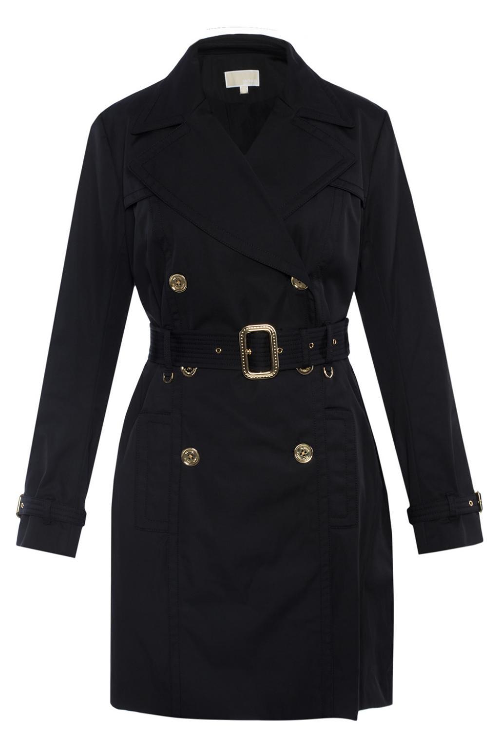 Michael Kors Cotton Double-breasted Trench Coat in Black - Lyst