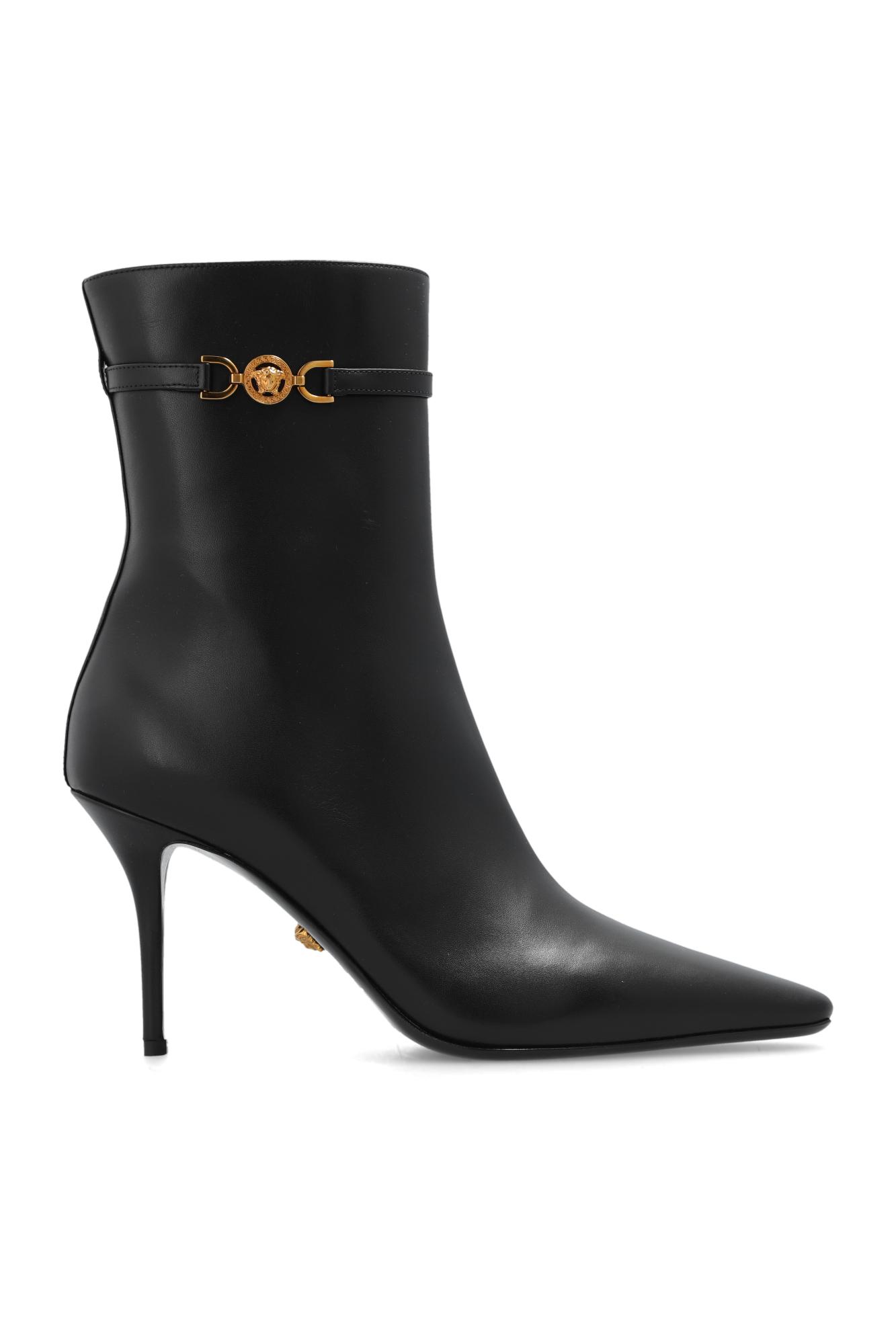 Versace Medusa '95 Leather Ankle Boots in Black | Lyst
