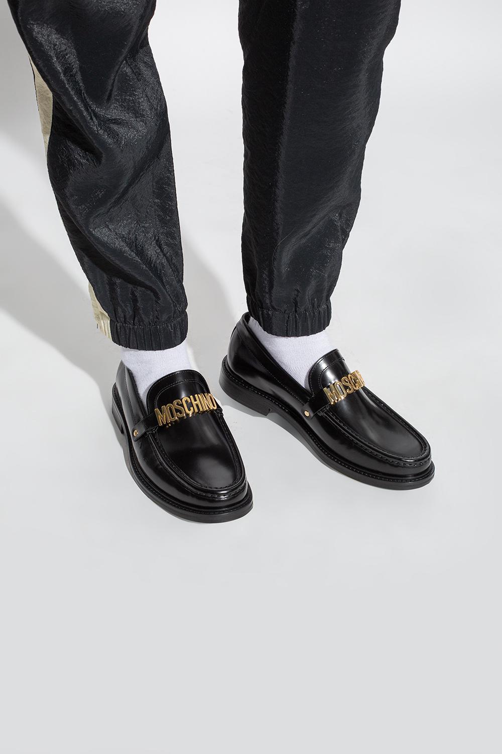 catch a cold Applied Andes Moschino Loafers With Logo in Black for Men | Lyst
