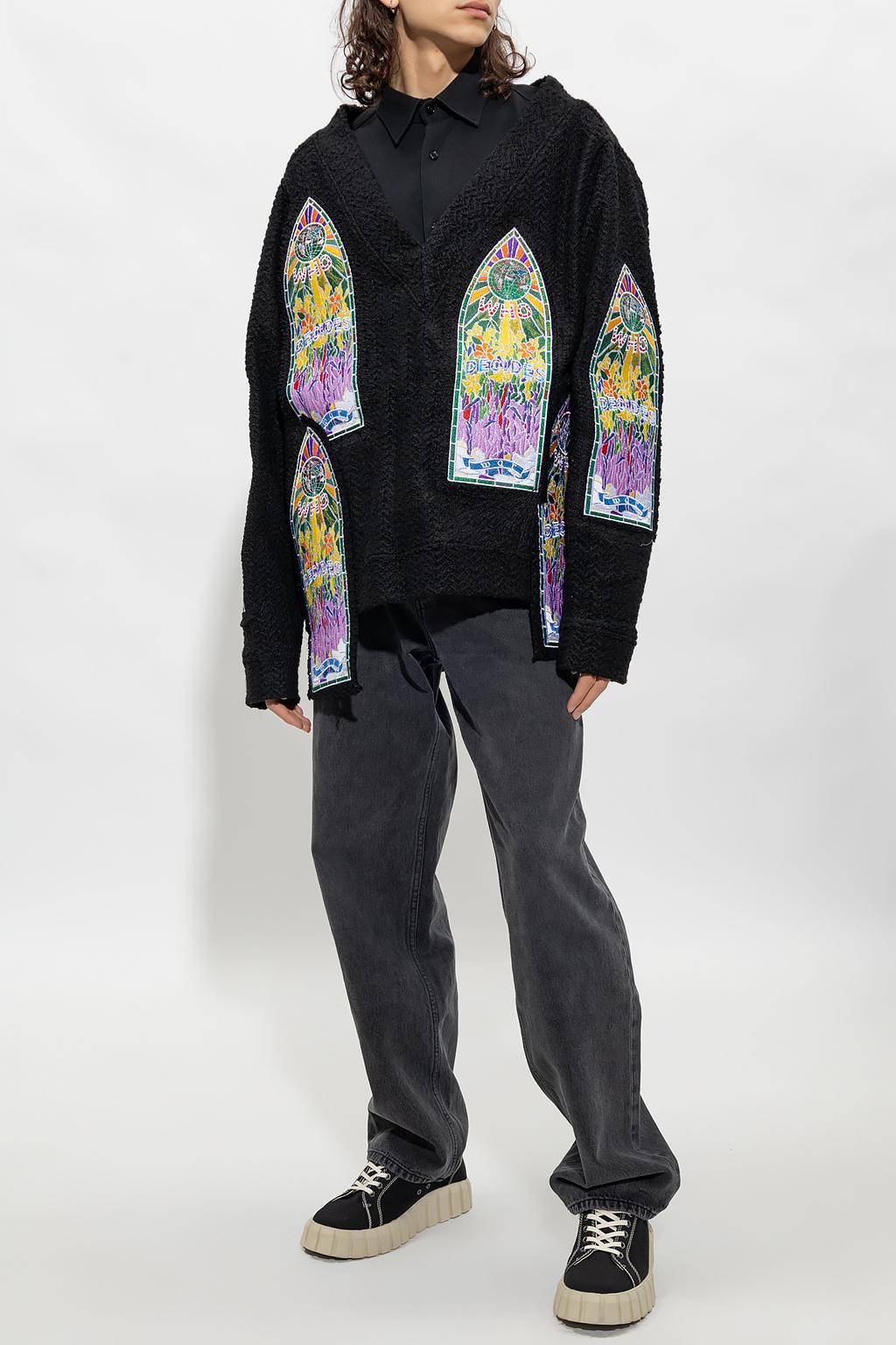 Who Decides War Sweater With Patches in Black for Men | Lyst
