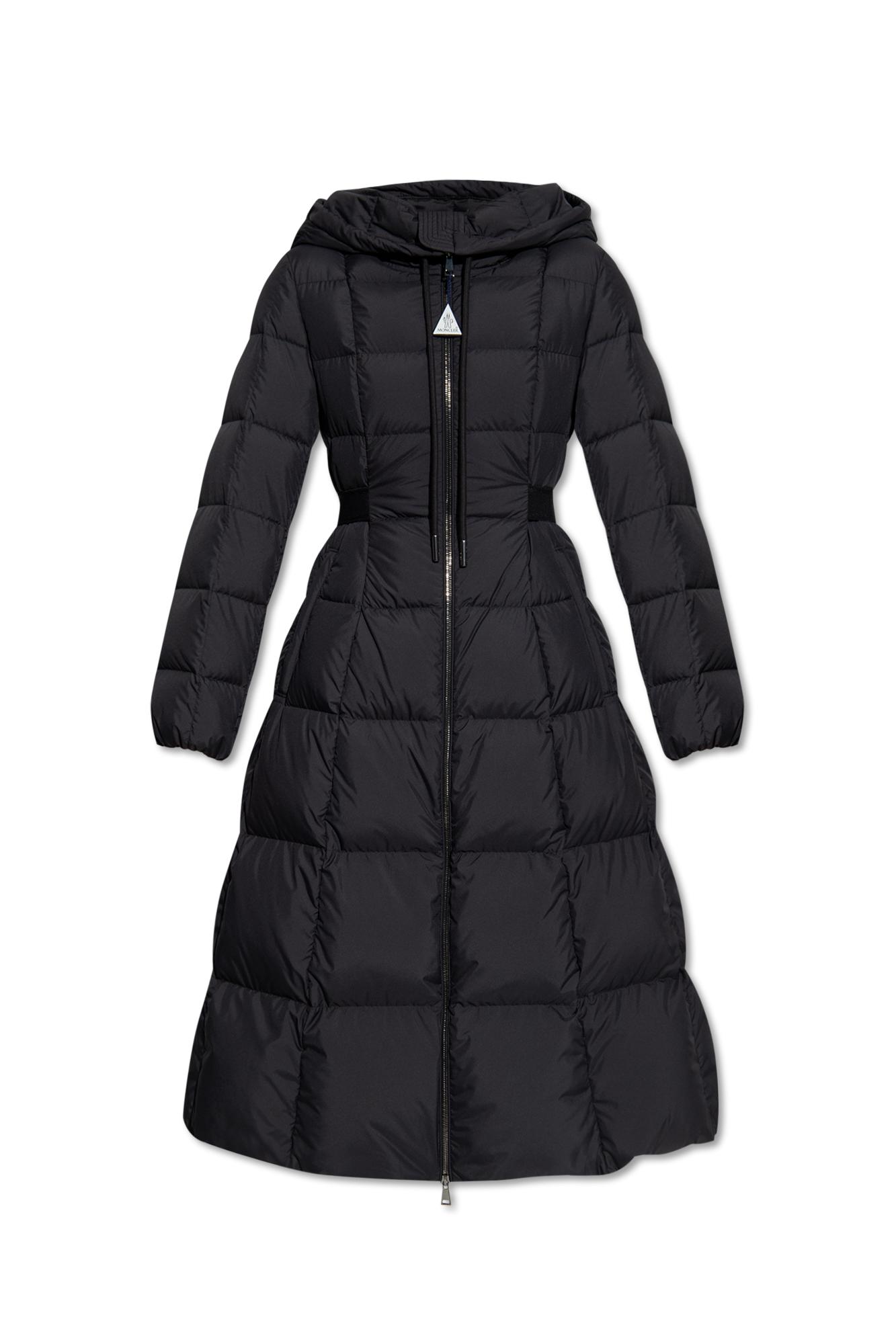 Moncler 'faucon' Long Down Jacket in Black | Lyst
