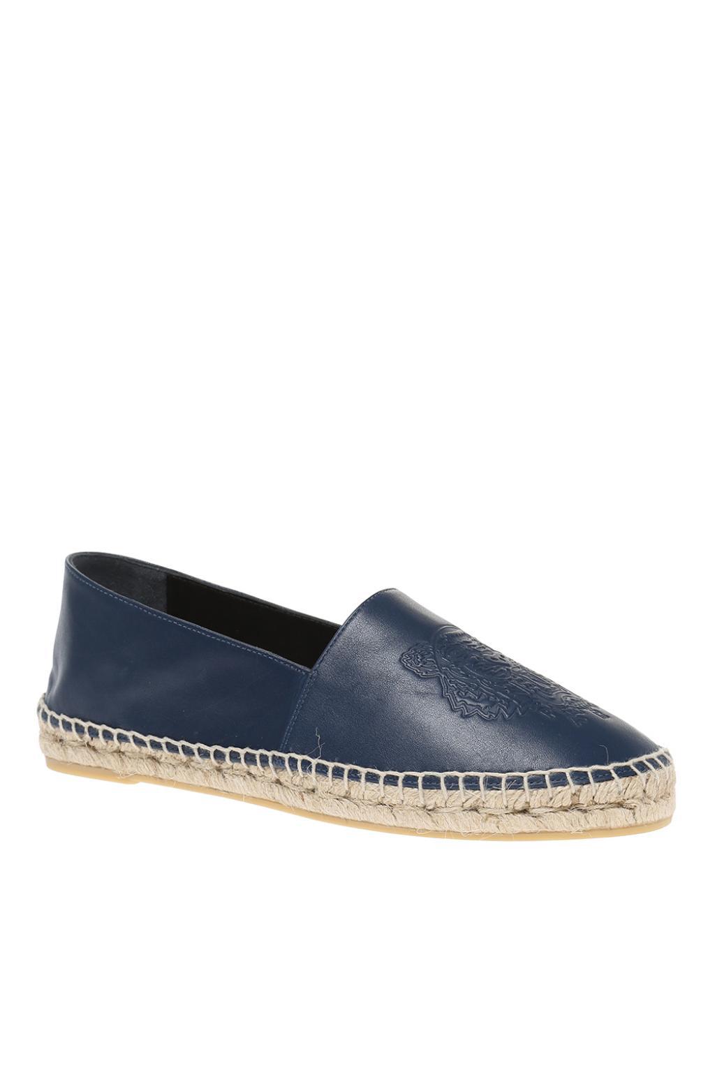 Blue leather espadrilles Clearance