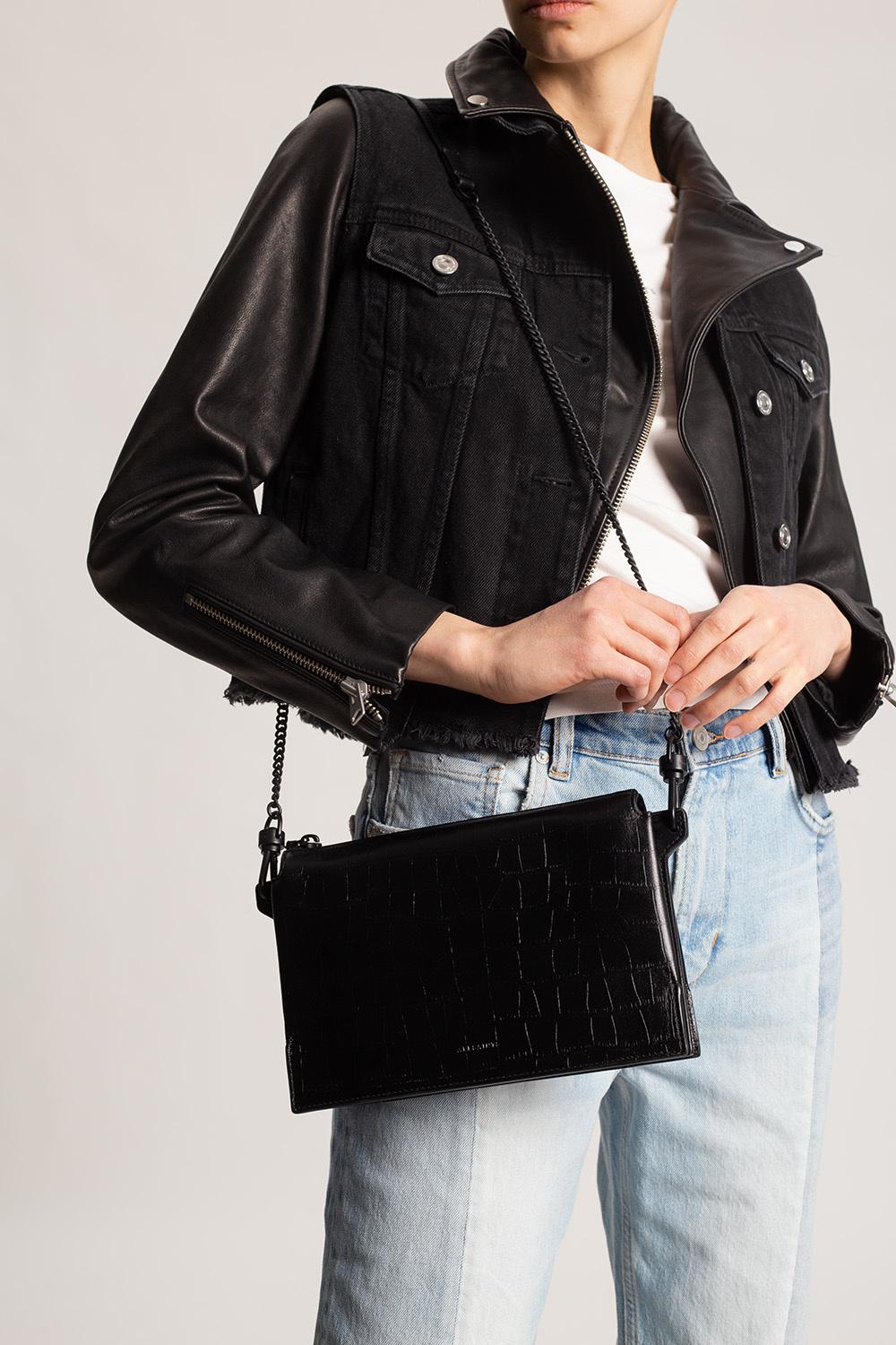 allsaints fletcher leather crossbody bolsa