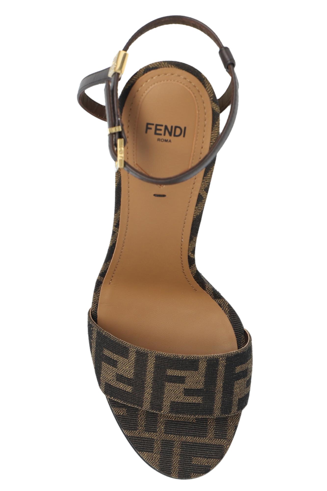 Fendi 'delfina' Heeled Sandals, in Black | Lyst