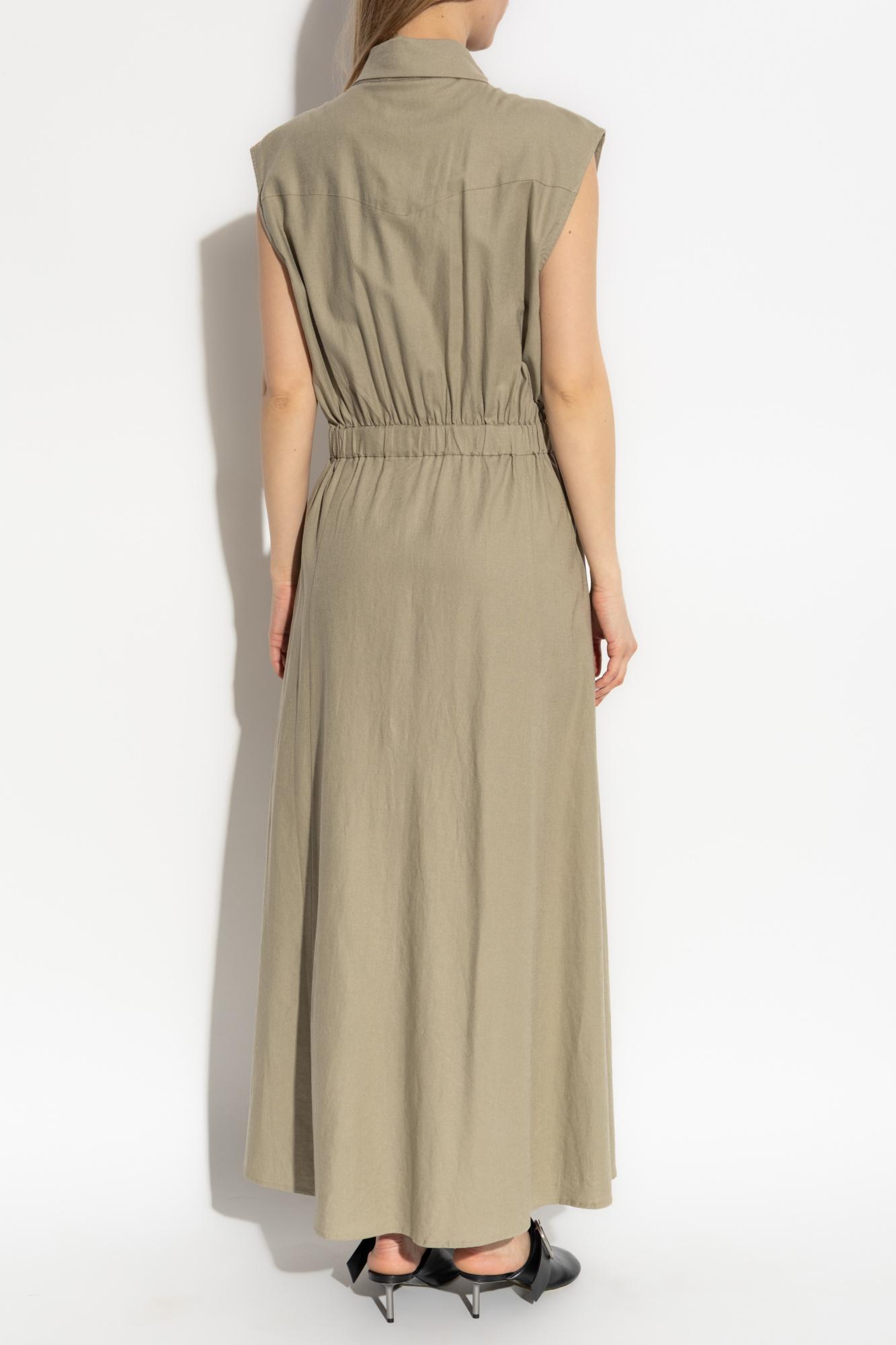 gestuz green dress Gestuz tie-waist Printed Dress | Green