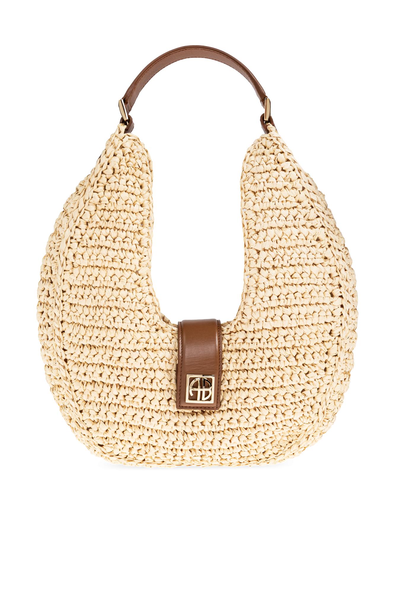 ショルダーバッグ・ポシェット Anine Bing Lou Shoulder Bag - Leather - White ANINE BING Lou Shoulder Bag - High-Shine Bone