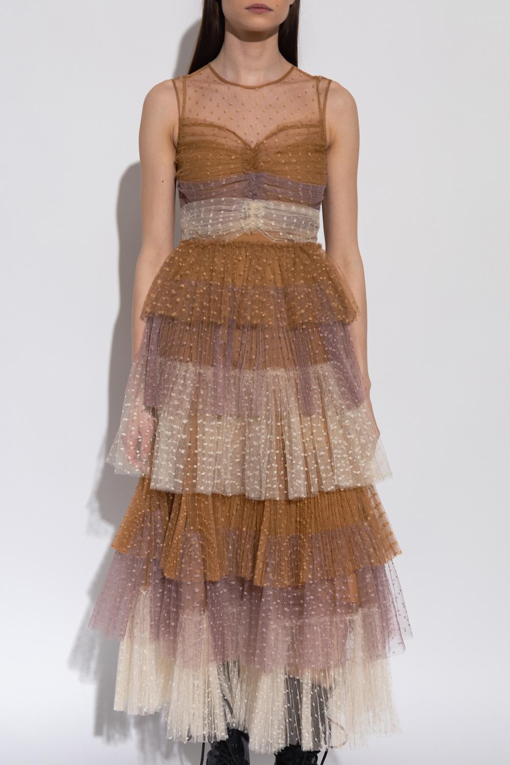 RED Valentino Tulle Dress in Brown | Lyst