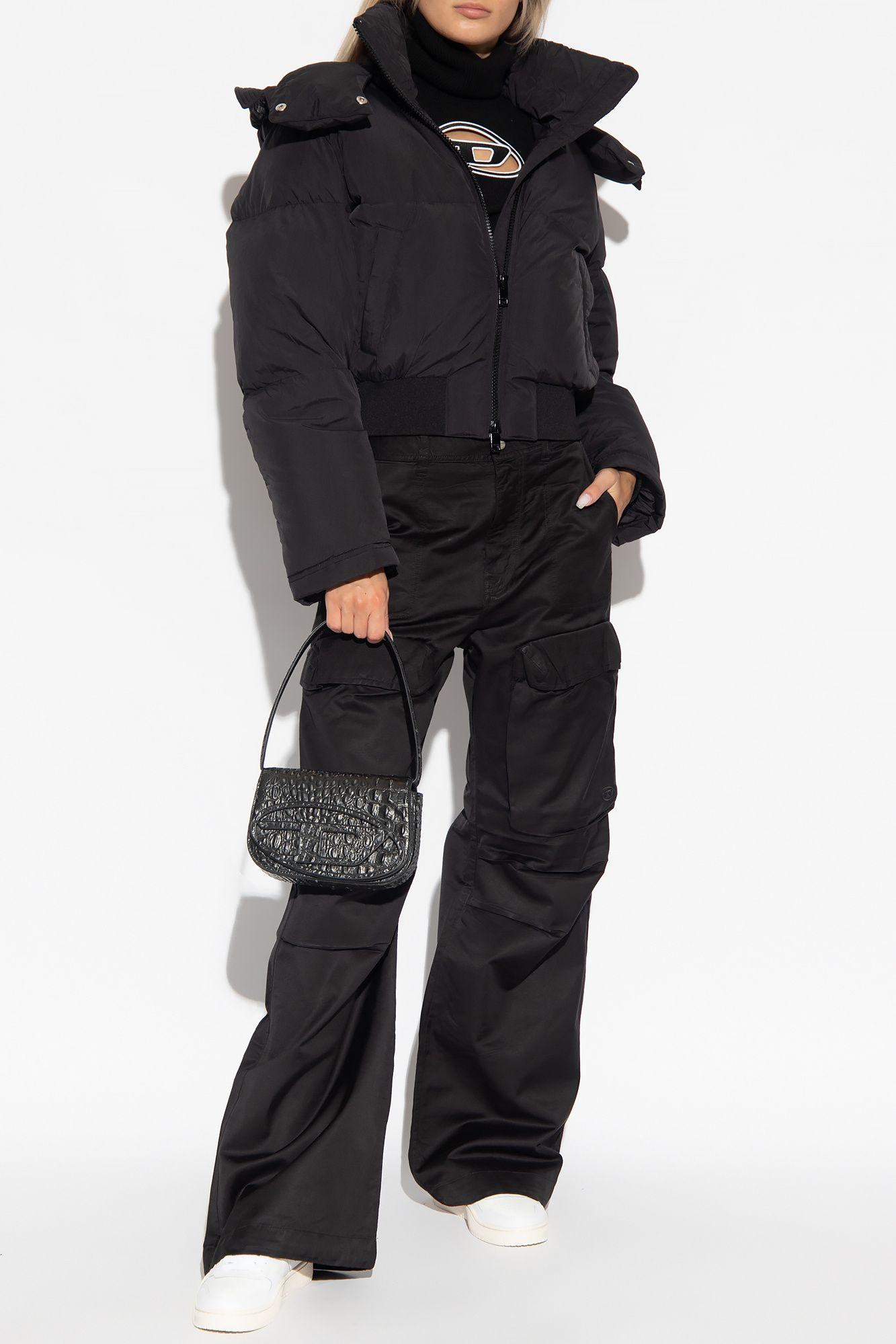 ☆人気☆【DIESEL】☆W-PEYT-SHORT-NEW-P1 ダウンジャケッ.ト☆ W-PEYT-SHORT-NEW-P1 Hooded down jacket in crinkled nylon