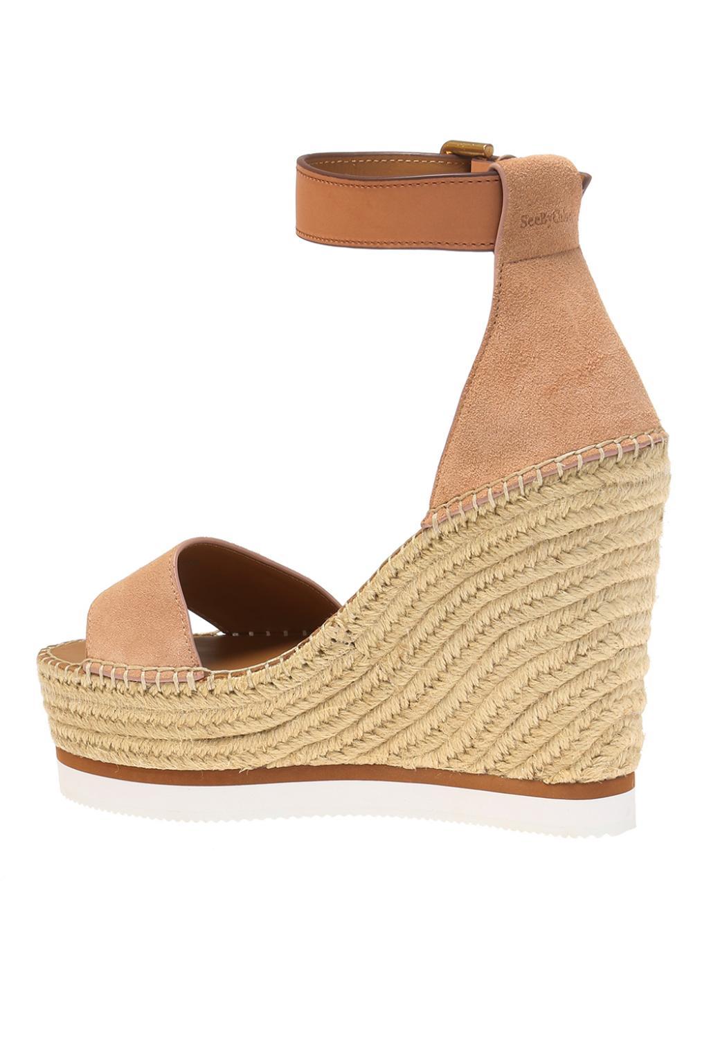 See By Chloé Suede 'glyn' Wedge Espadrilles in Beige (Natural) - Lyst