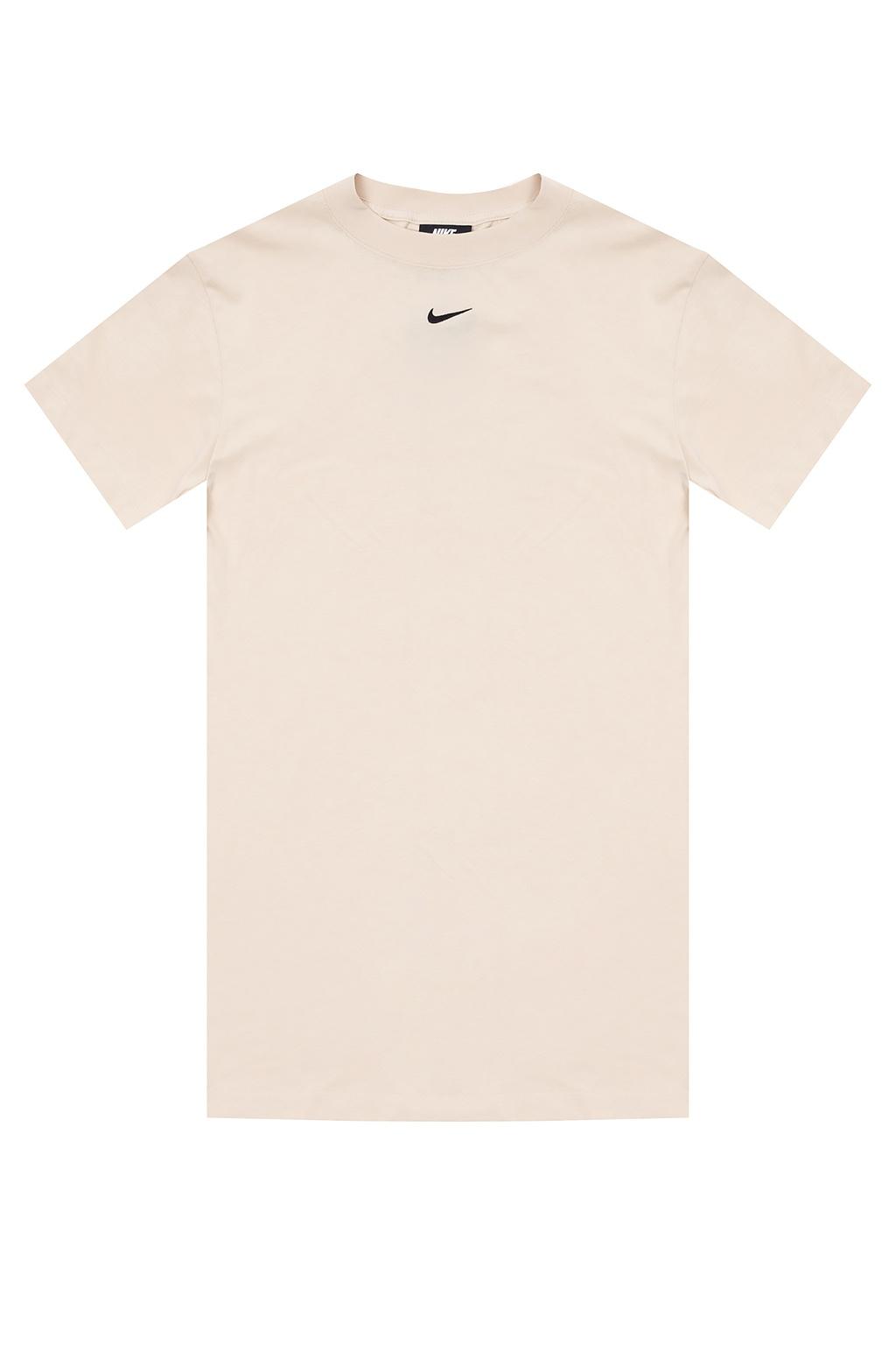Nike Cotton Long Tshirt With Logo Beige in Natural Lyst