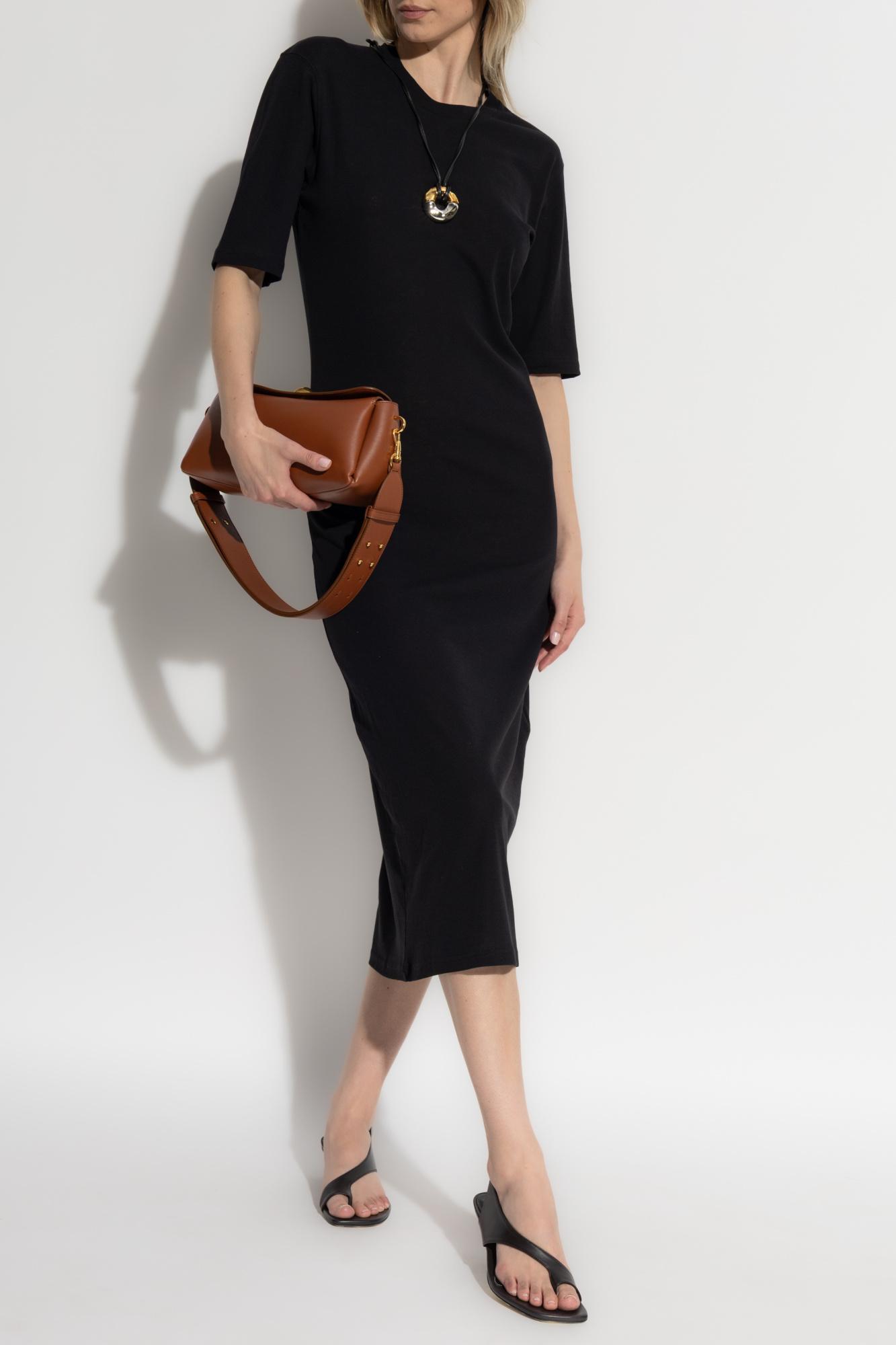 ワンピース AMI PARIS SS25 Black jersey dress (FDR366AC0014 001) Ami Paris Jersey maxi dress AMI