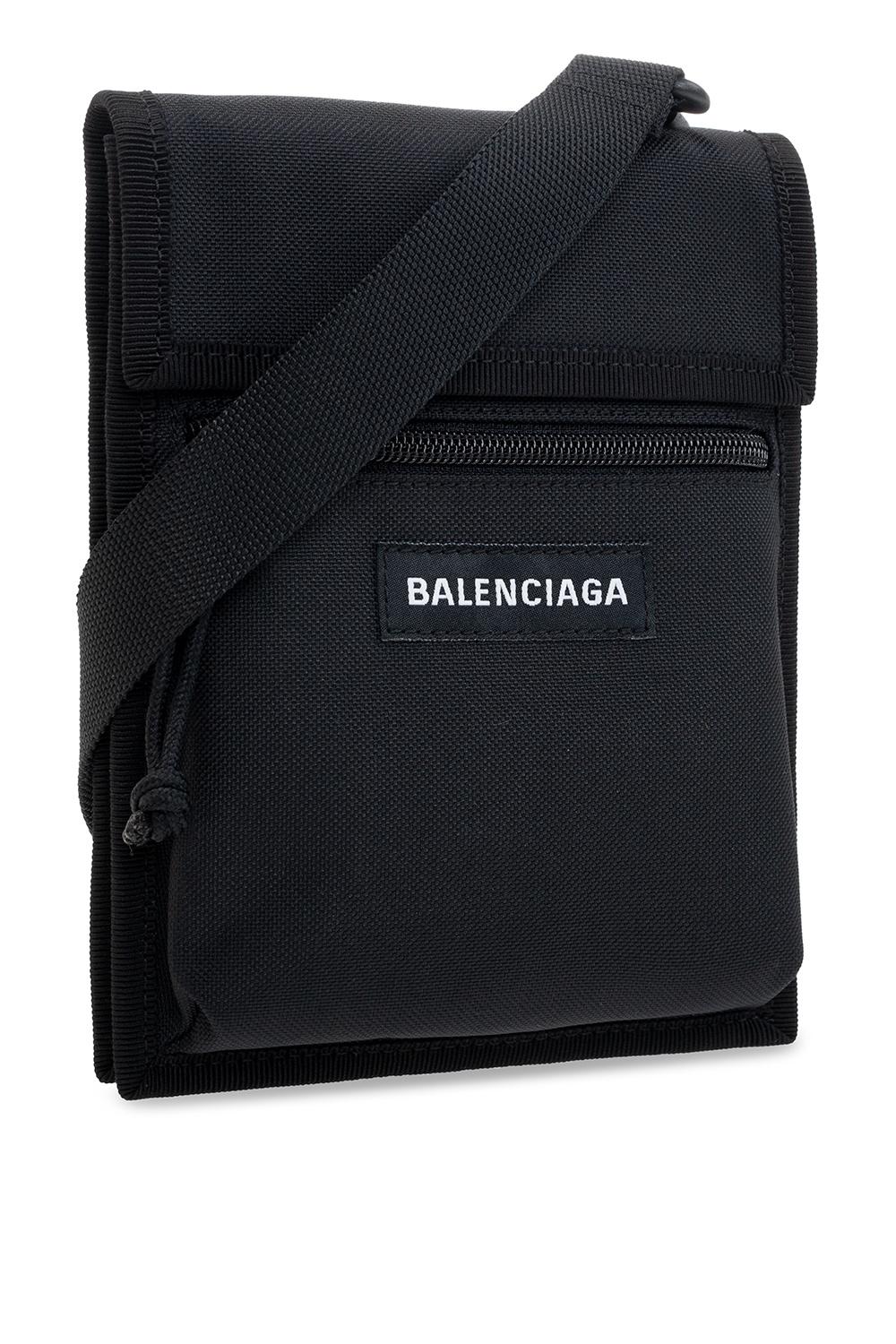 Balenciaga Leather 'explorer' Shoulder Bag in Black for Men | Lyst
