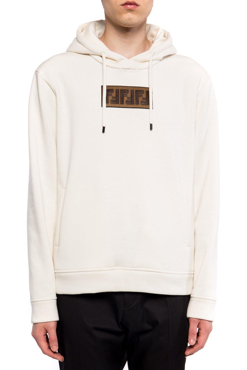 Fendi Cotton Logo-patched Hoodie for Men - Lyst