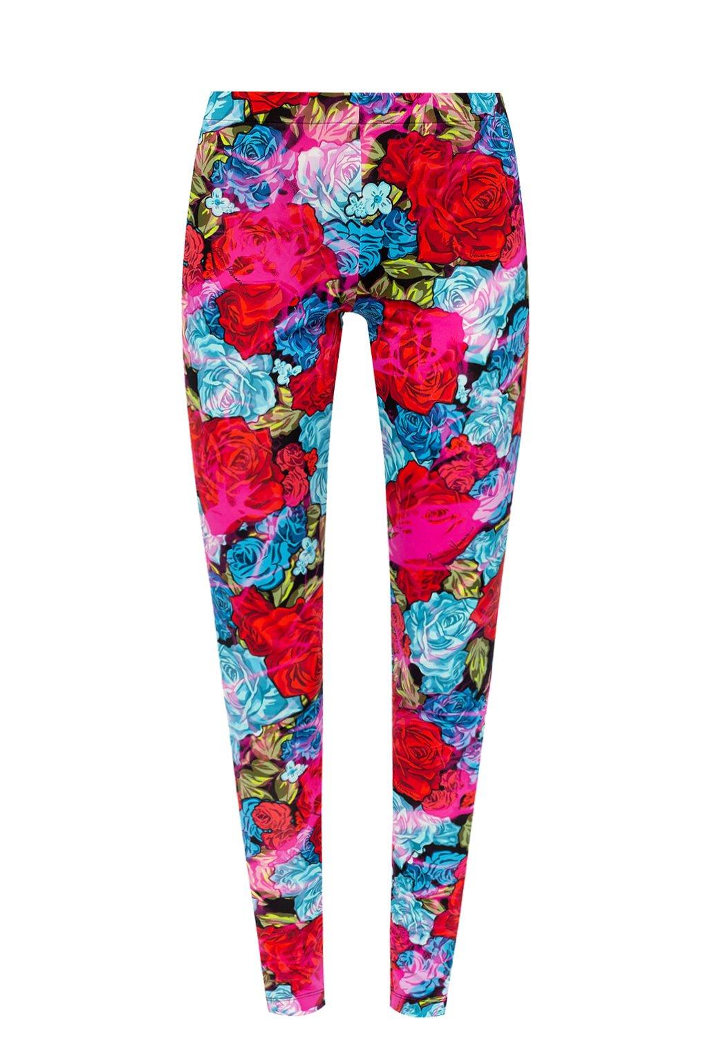 red versace leggings