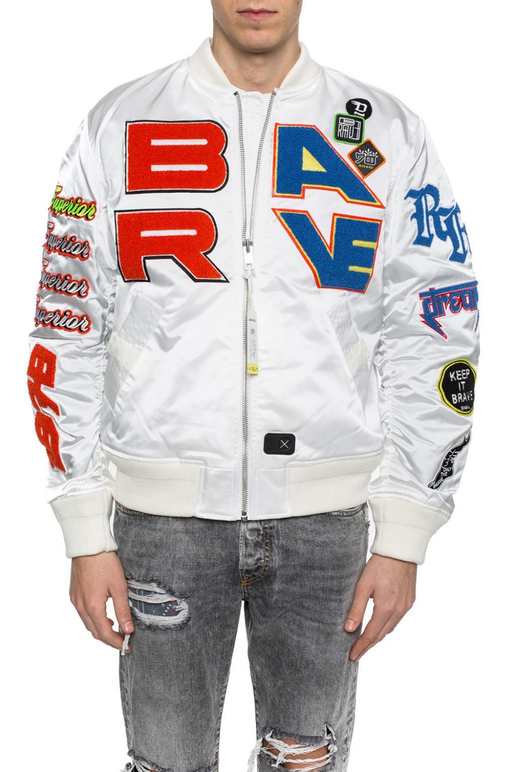 diesel patch bomber jacket