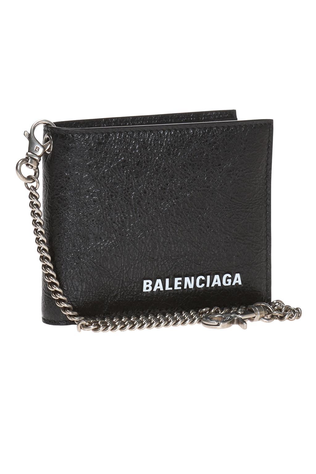 Womens Cash Mini Wallet On Chain in Whiteblack  Balenciaga NL