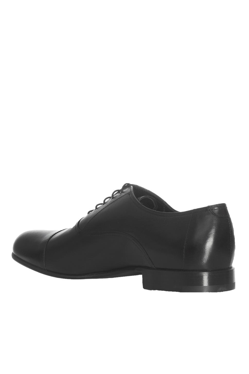 Giorgio Armani Leather Derby Shoes in Black for Men - Lyst