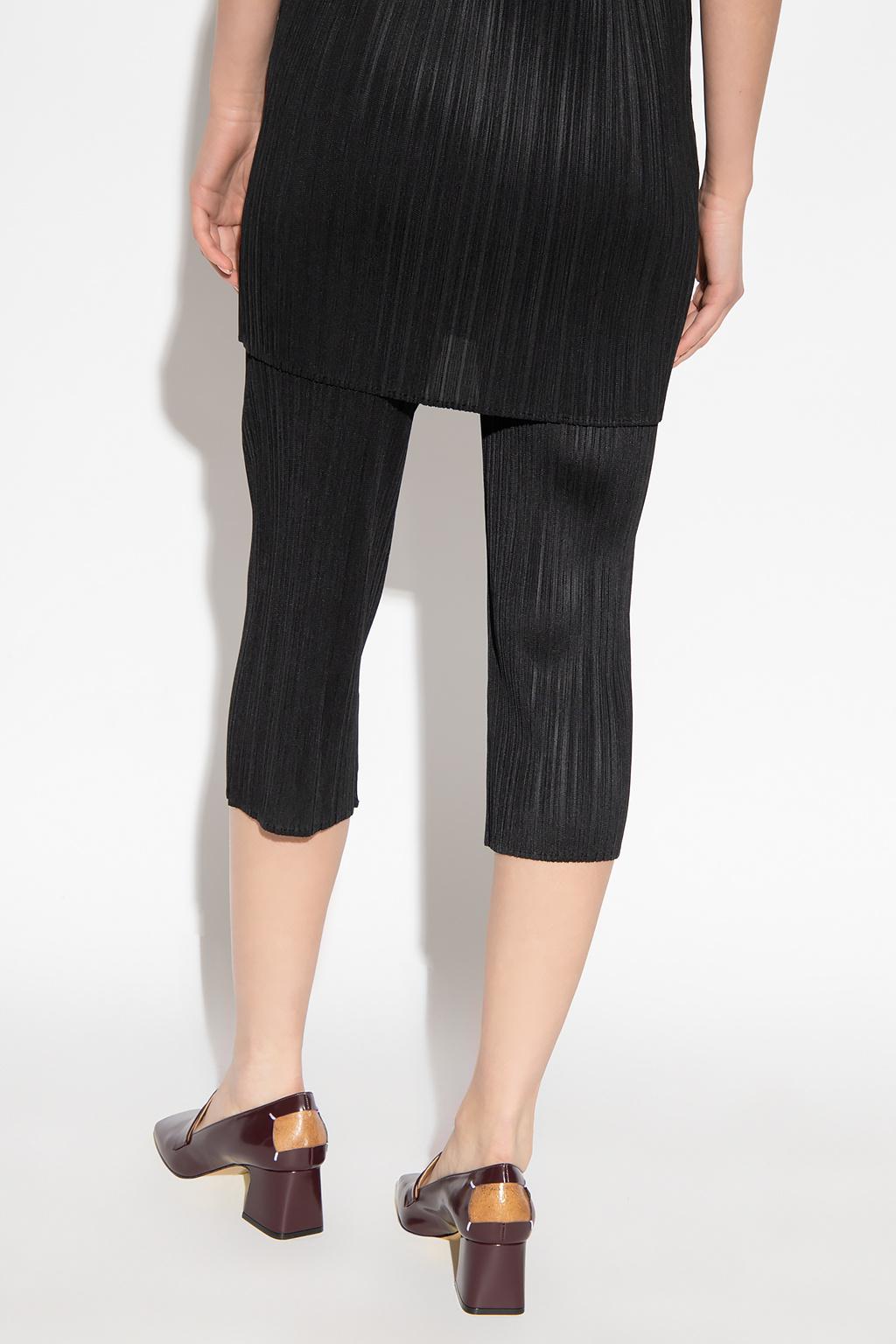 Pleats Please Issey Miyake Pleated Trousers in Black