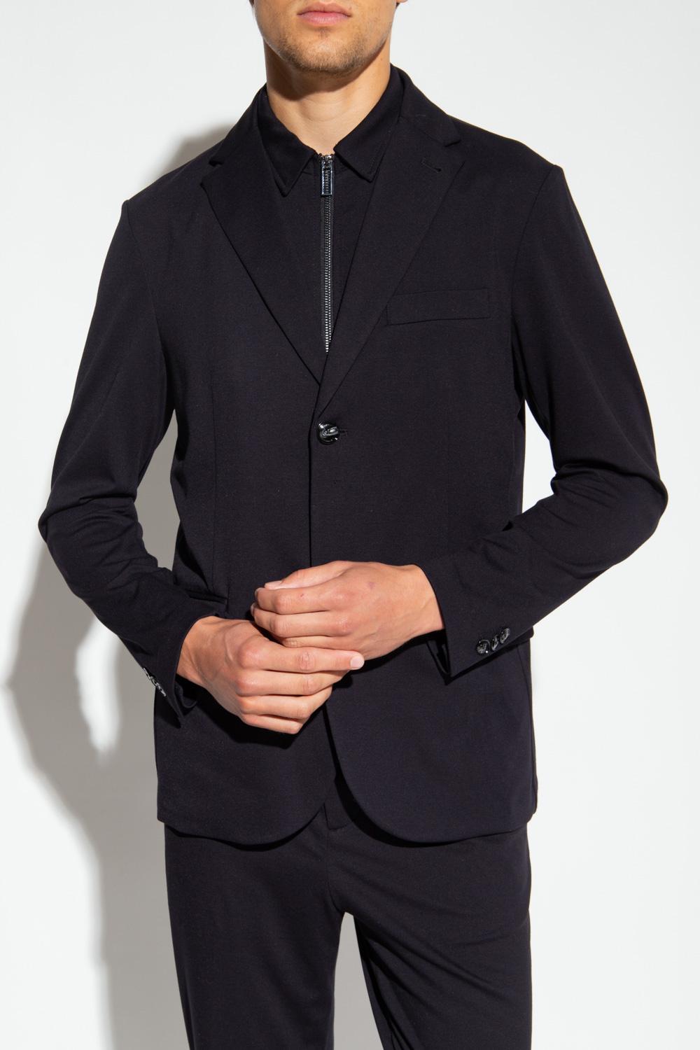 Emporio Armani Two-layered Blazer in Black for Men | Lyst