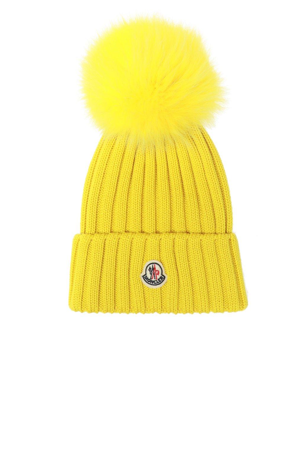 yellow moncler hat