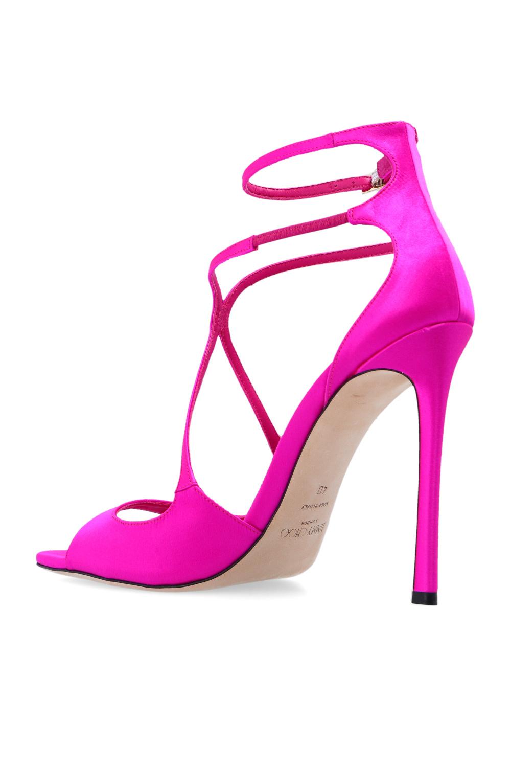 Jimmy Choo 'azia' Heeled Sandals in Pink | Lyst