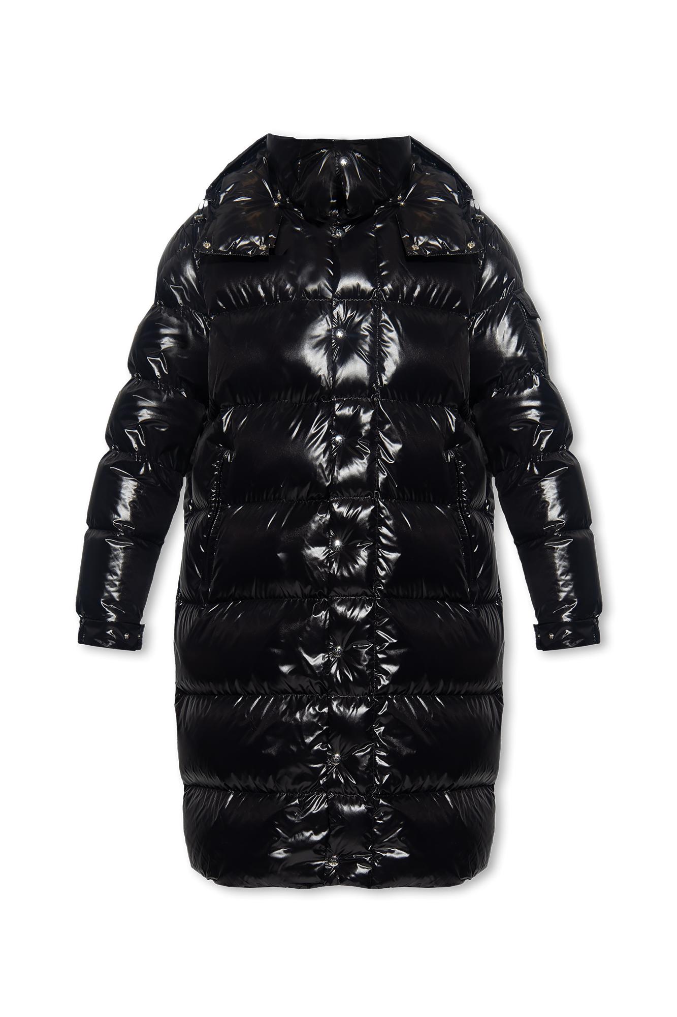 Moncler 'hanoverian' Long Down Jacket in Black | Lyst