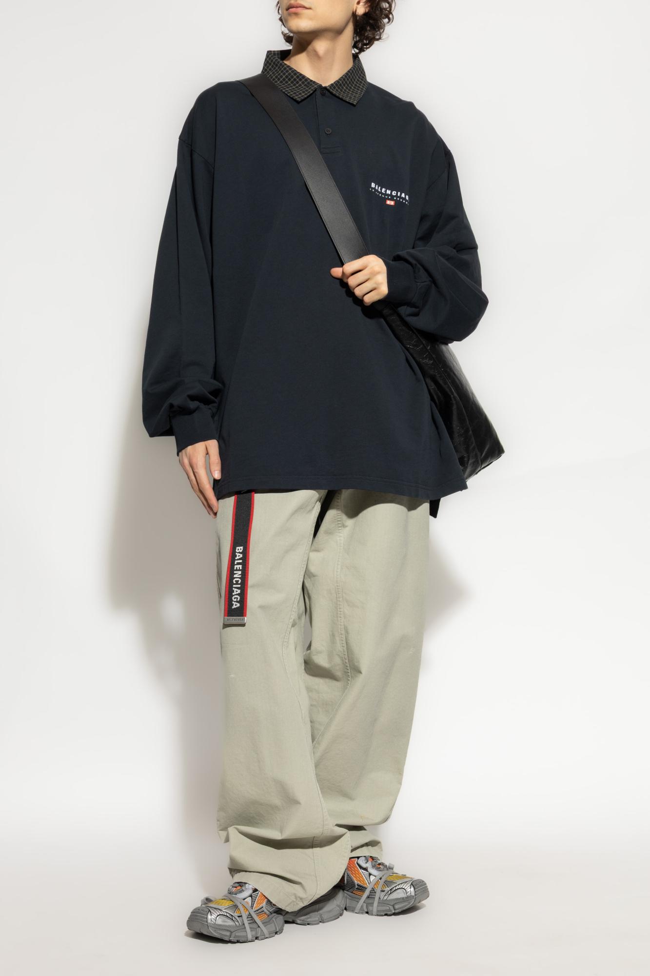 BALENCIAGA カラ付き長袖ホロシャツ 806144TRVW4 1000 BALENCIAGA カラ付き長袖ホロシャツ 806144TRVW4 1000