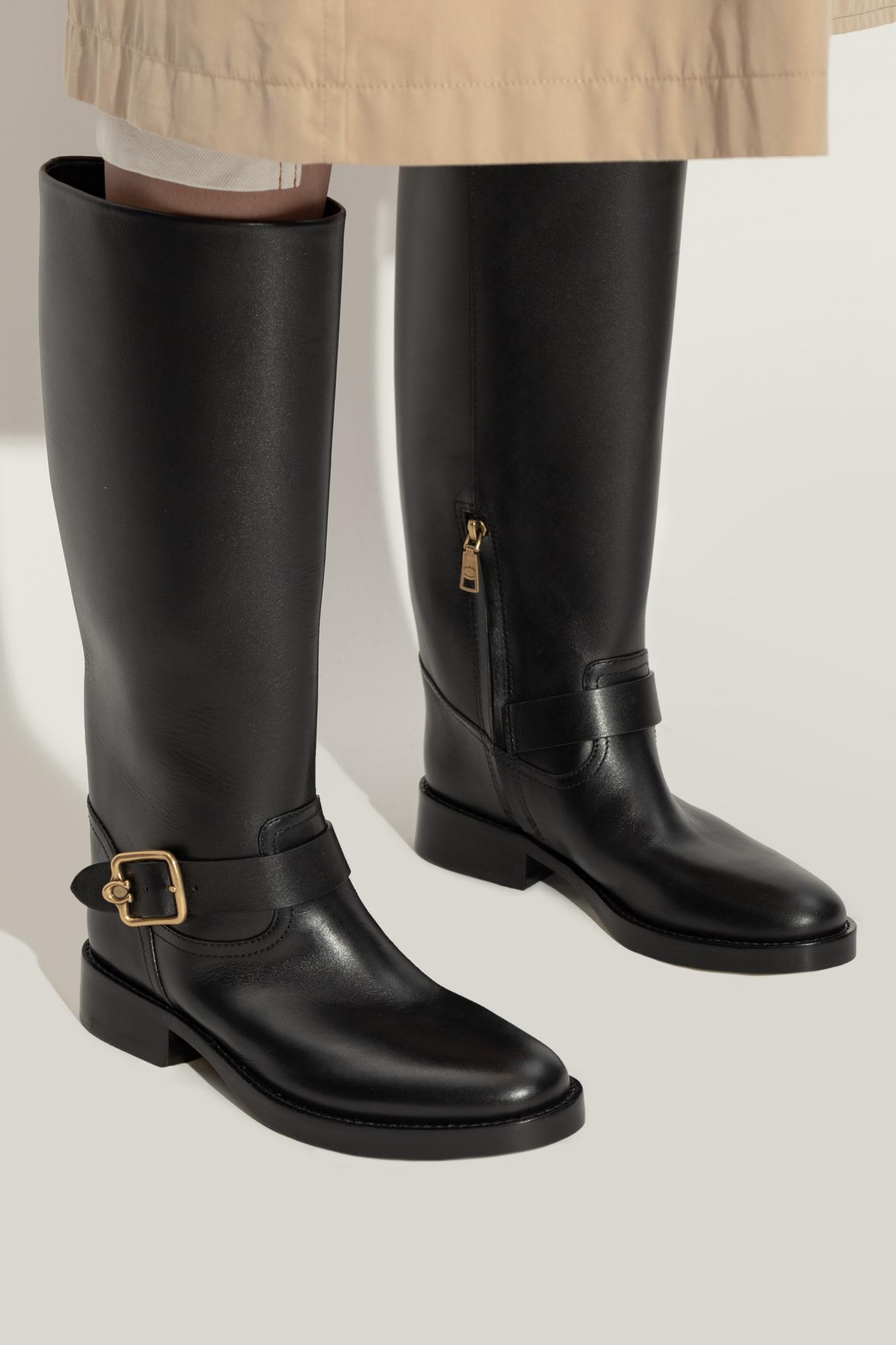 COACH Knee-High Boots 'Madeline' in Black | Lyst