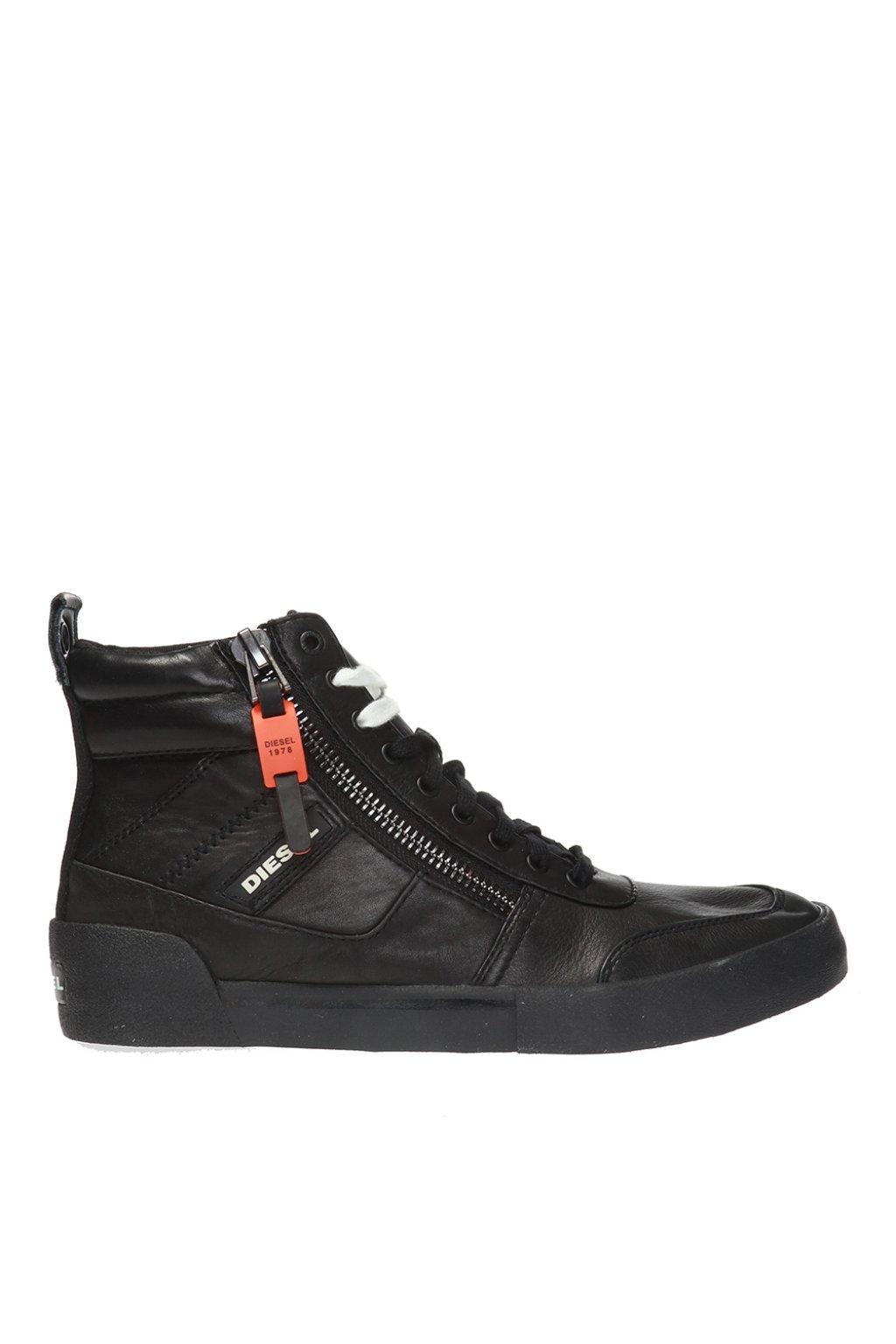 DIESEL Leather Black S-dvelows High-top Sneakers for Men | Lyst