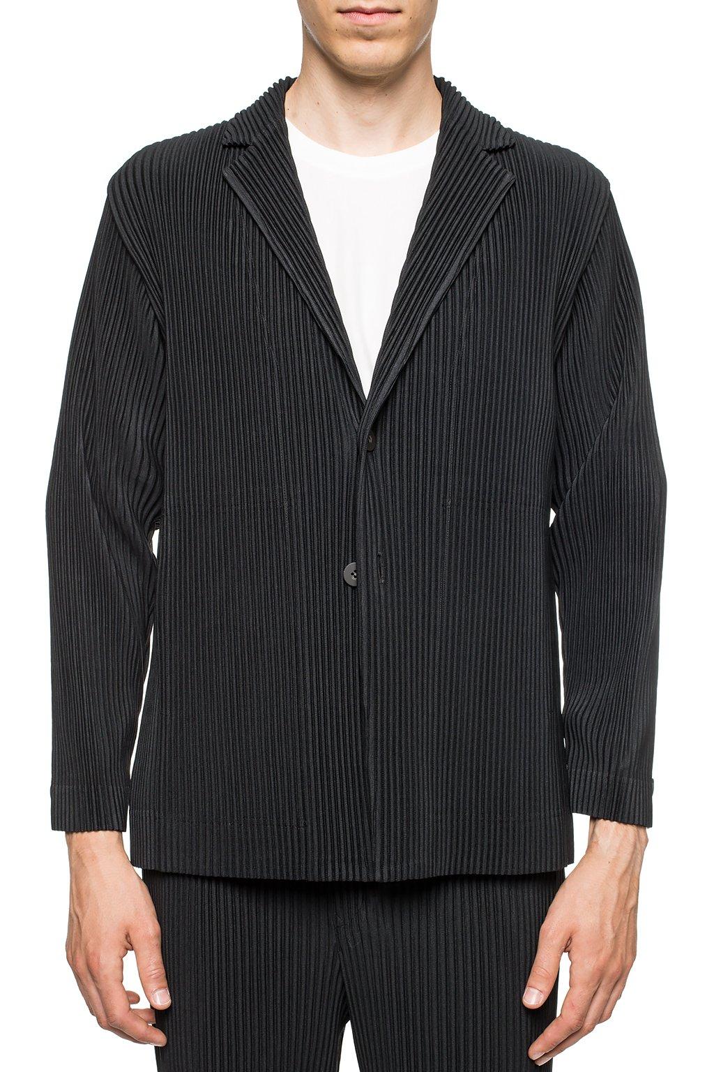 Issey Miyake Synthetic Ribbed Blazer With Notch Lapels in Black for Men ...