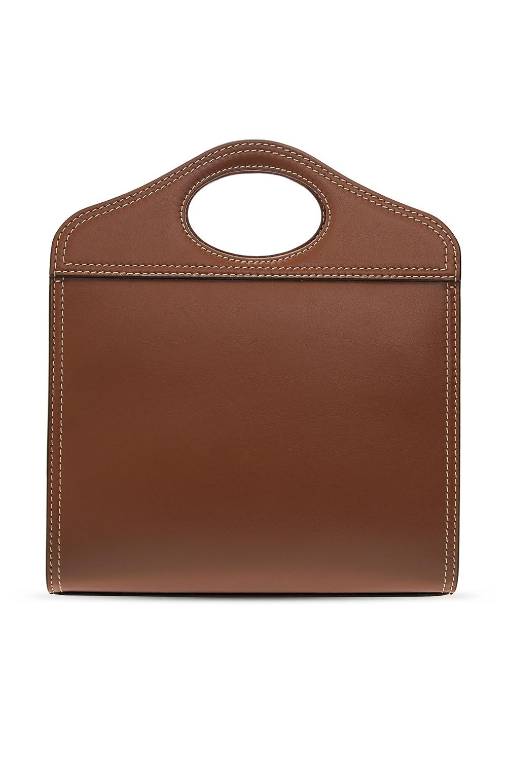 ☆人気☆【BURBERRY】☆Mini Topstitched Leather Pocket Ba.g☆ Burberry Mini Topstitched Leather Pocket Bag in Brown | Lyst