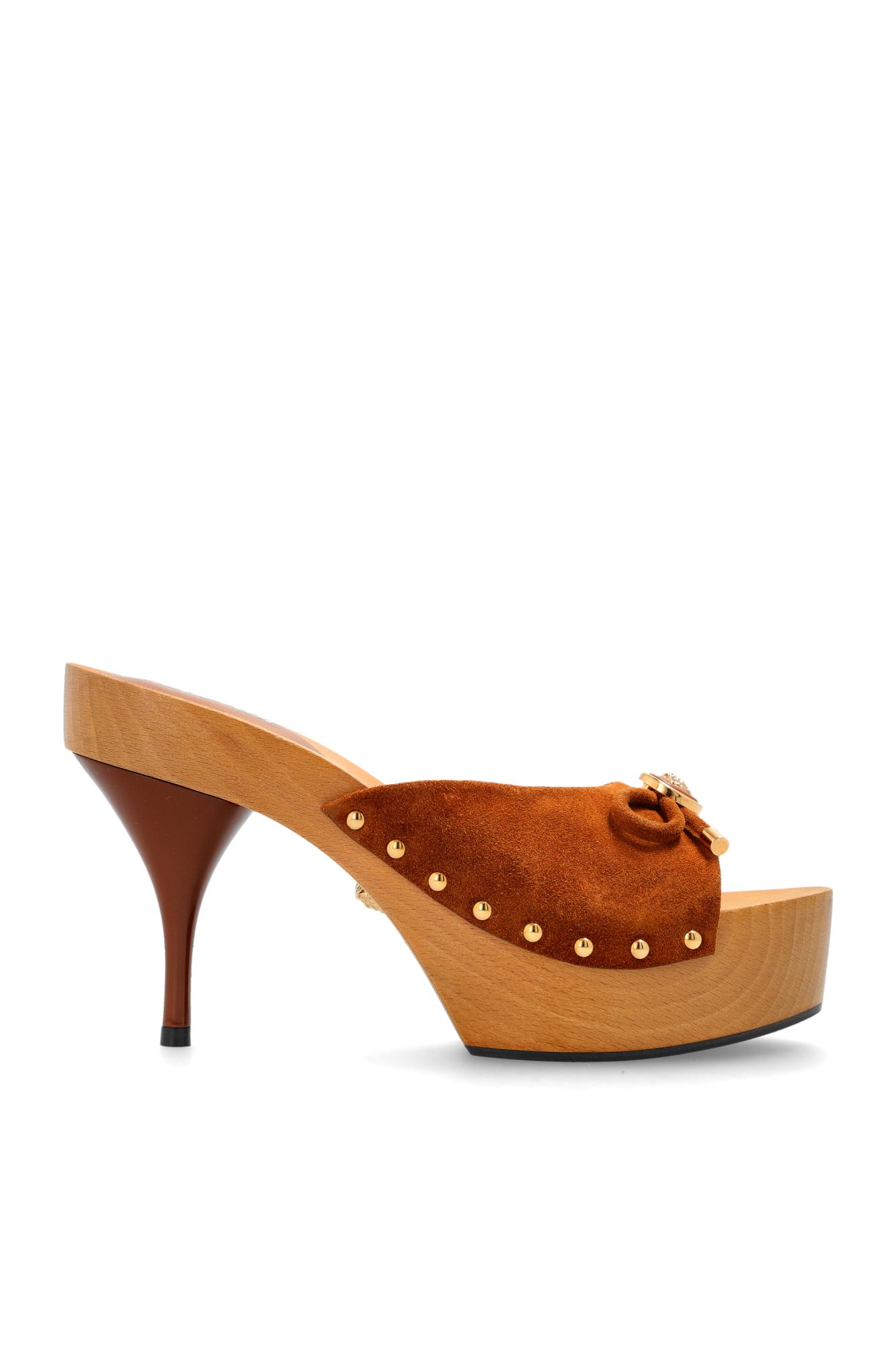 Versace Medusa Slide Sandals Leather Mules Brown Versace Medusa 95 Sandal – THELUXESHOPPER main image 4