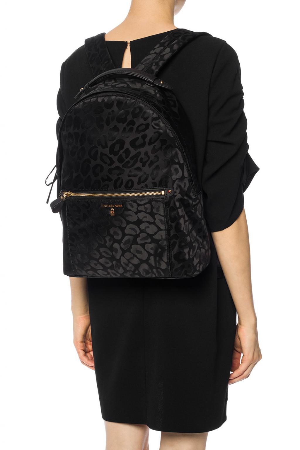 michael kors kelsey leopard backpack