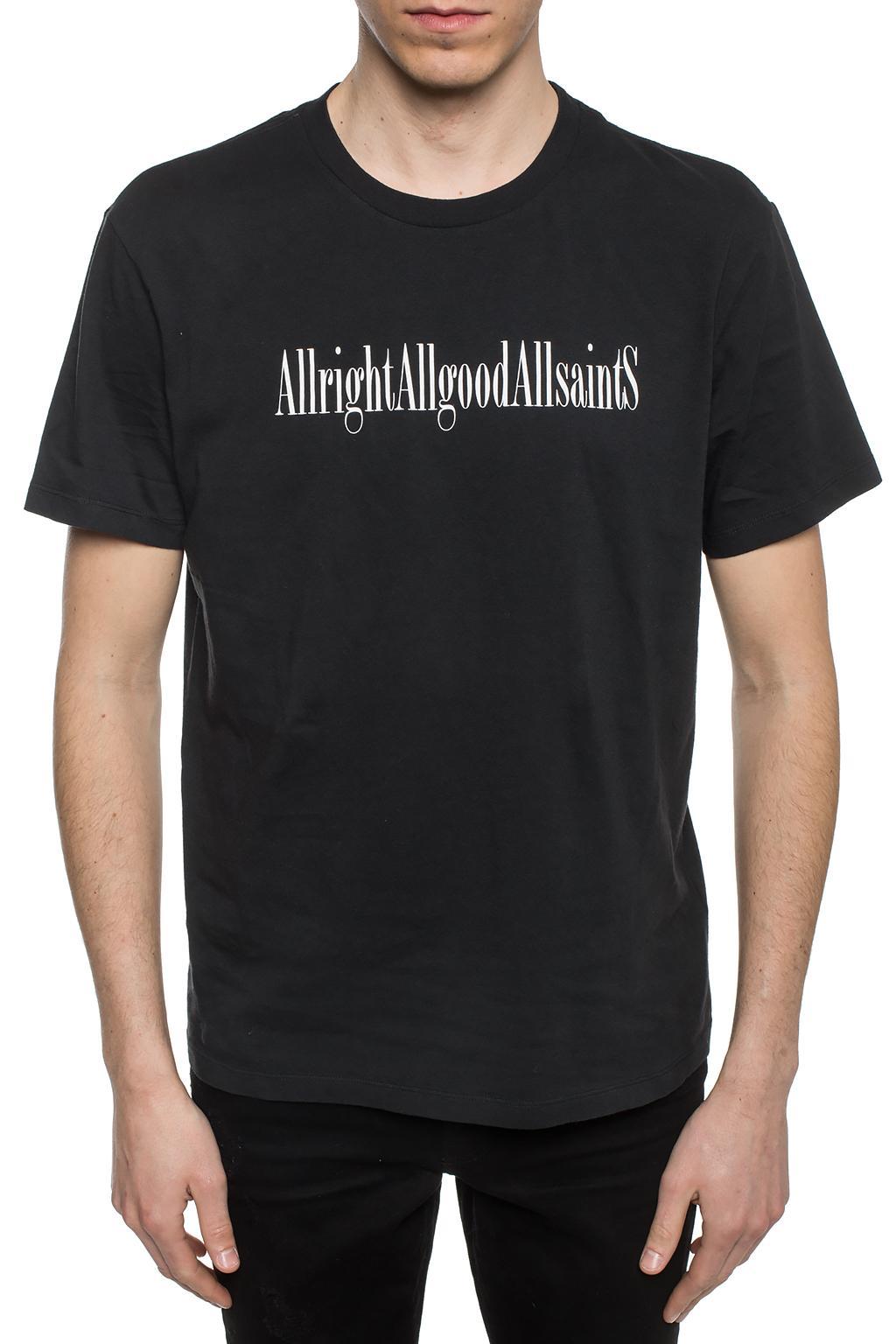 AllSaints Cotton Allgood Crew Tshirt in Black for Men Lyst