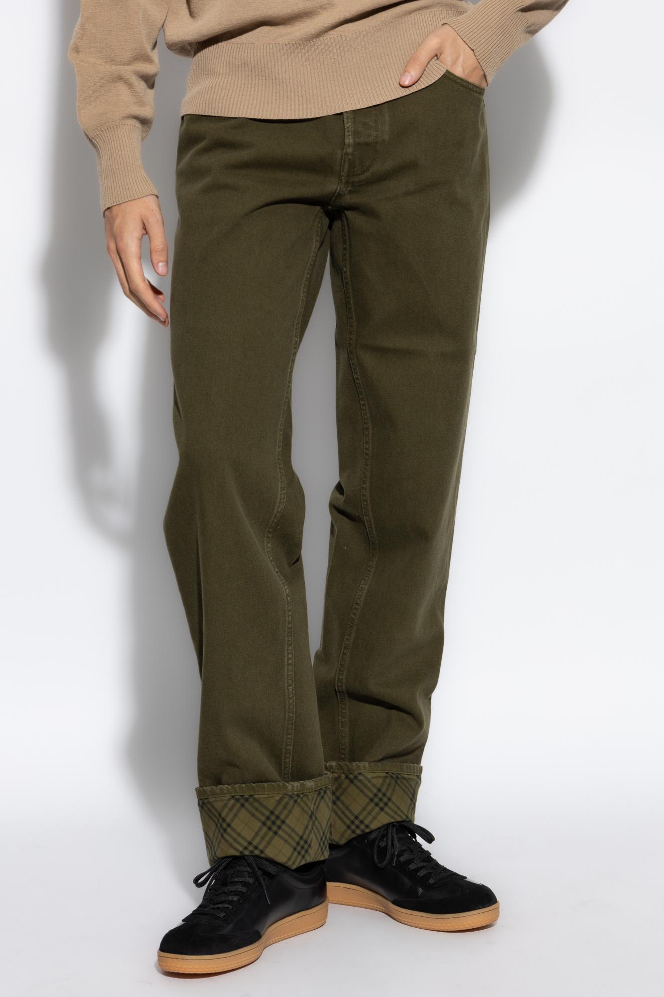 Burberry Jeans With Rolled-Up Legs in Green for Men Lyst UK