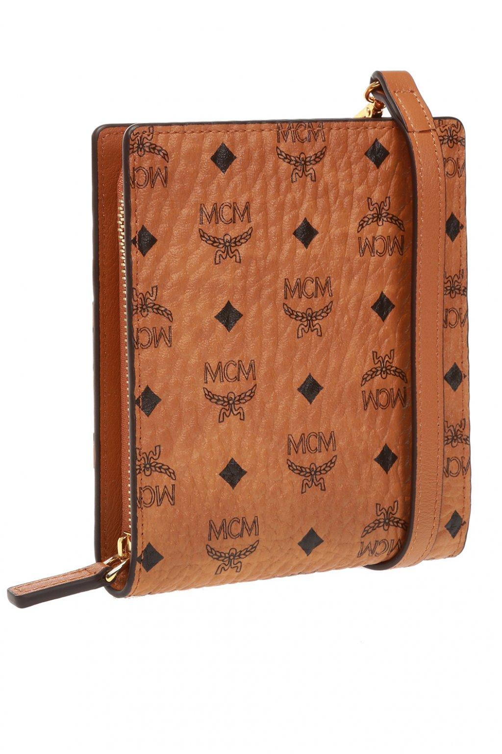 MCM Canvas Branded Shoulder Bag Brown for Men - Lyst