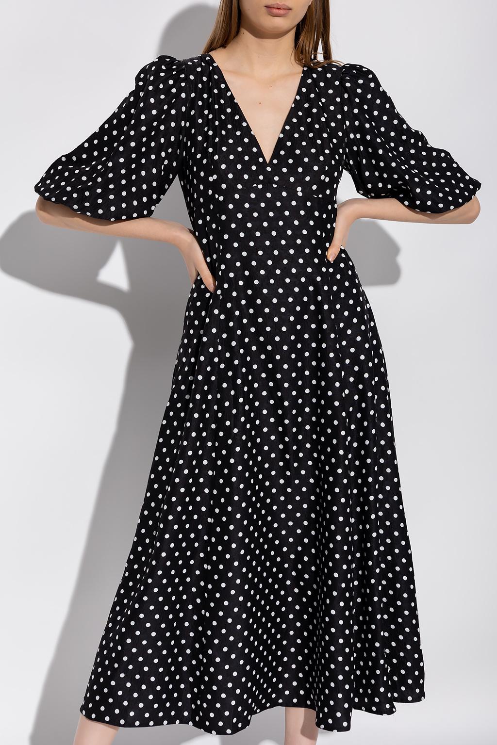 Kate Spade Polka Dot Dress in Black | Lyst