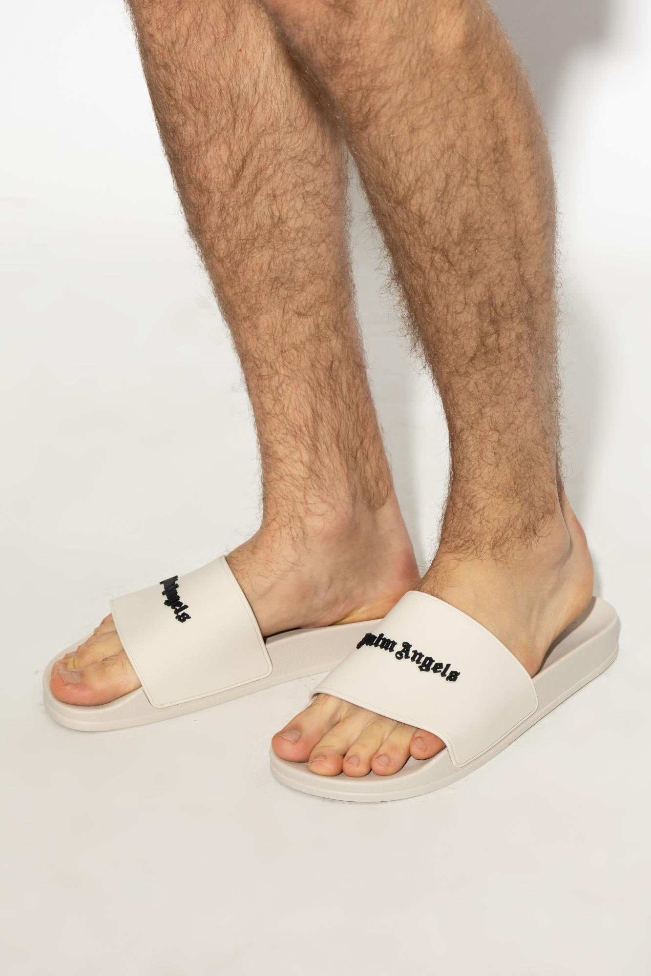 【楽してカッコいい】Palm Angels クラシックロゴプールスライド Men's designer slides and sandals | Palm Angels®