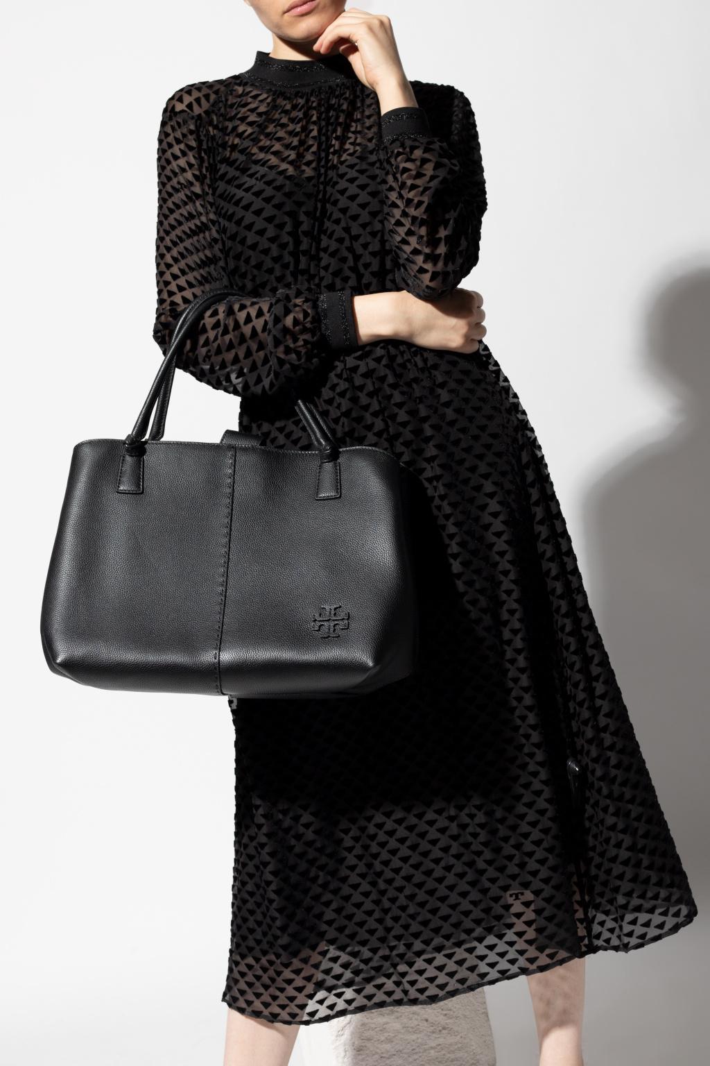 Tory Burch Mcgraw Oversized Satchel in Black | Lyst