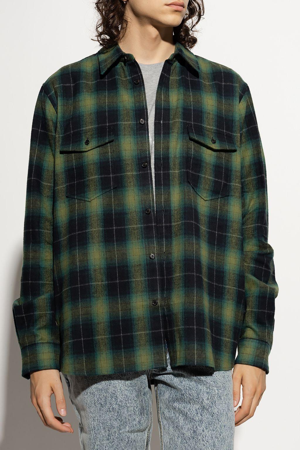 Saint Laurent Checked Shirt in Green for Men Lyst